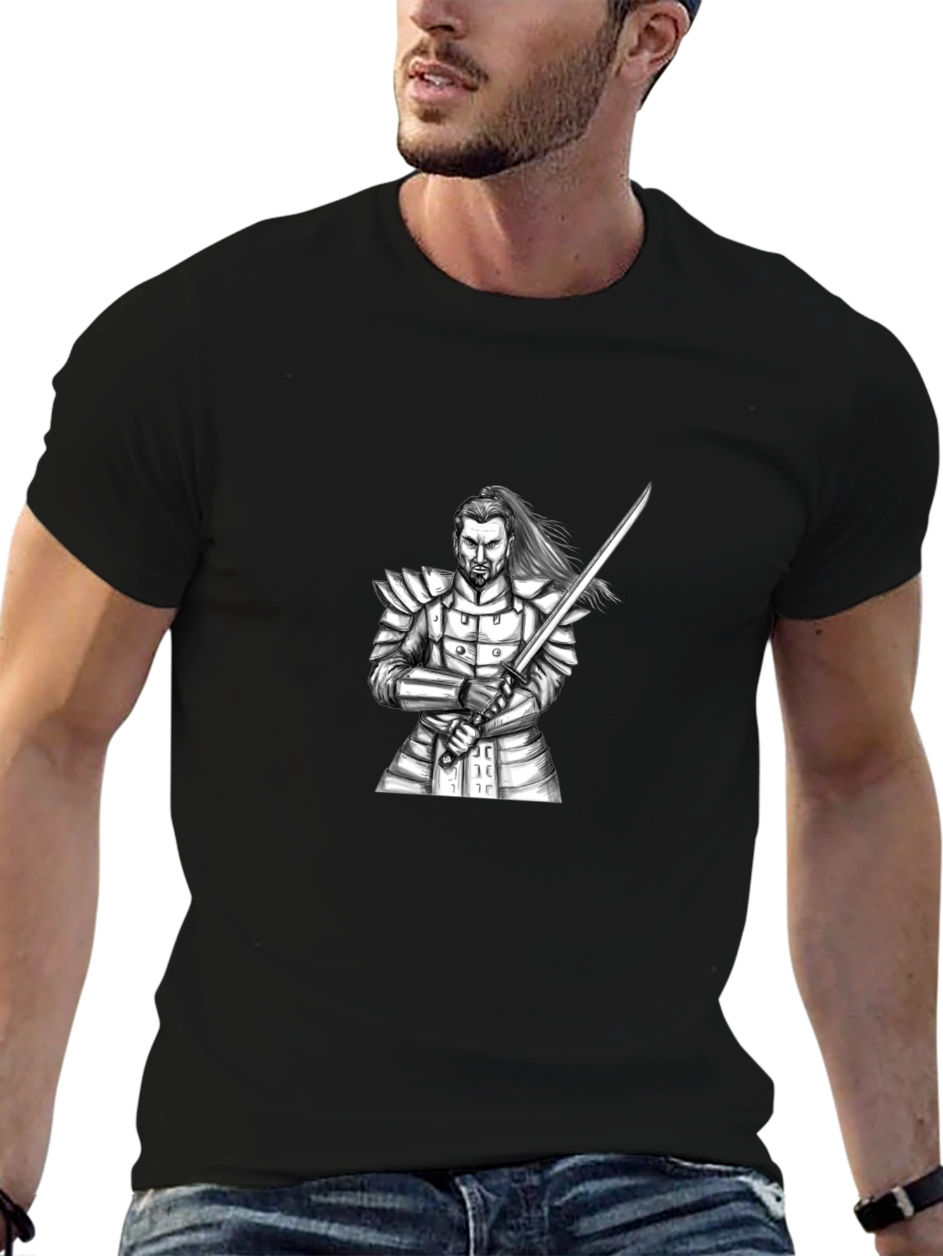 Samurai Warrior Graphic Black T-Shirt