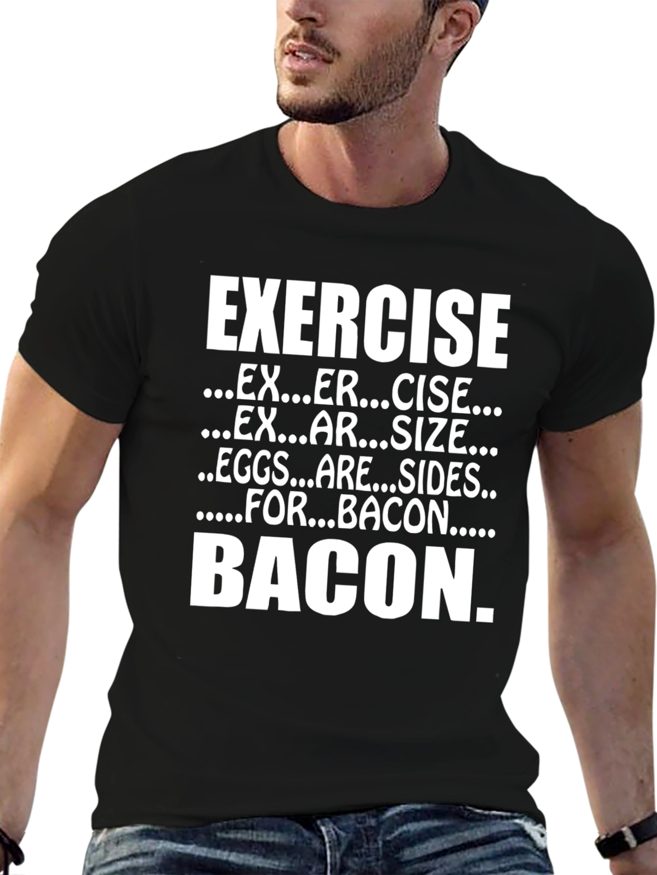 Exercise Bacon T-Shirt - Funny Foodie Tee