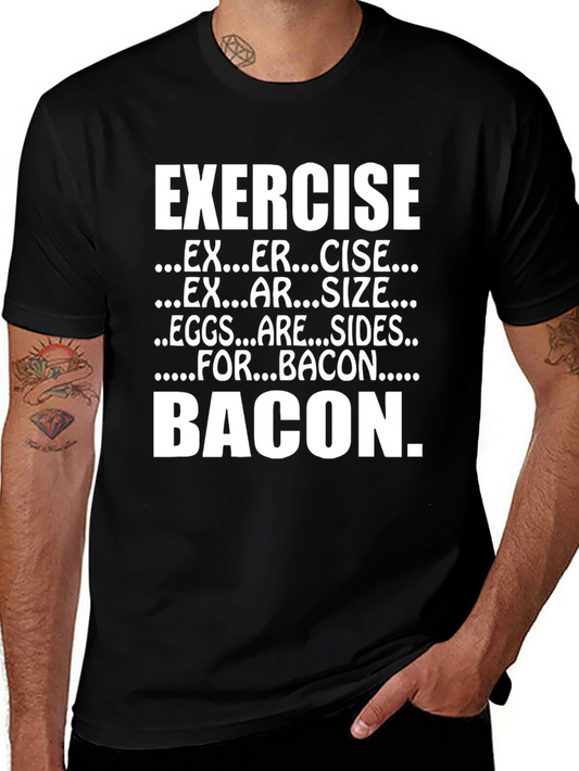 Exercise Bacon T-Shirt - Funny Foodie Tee