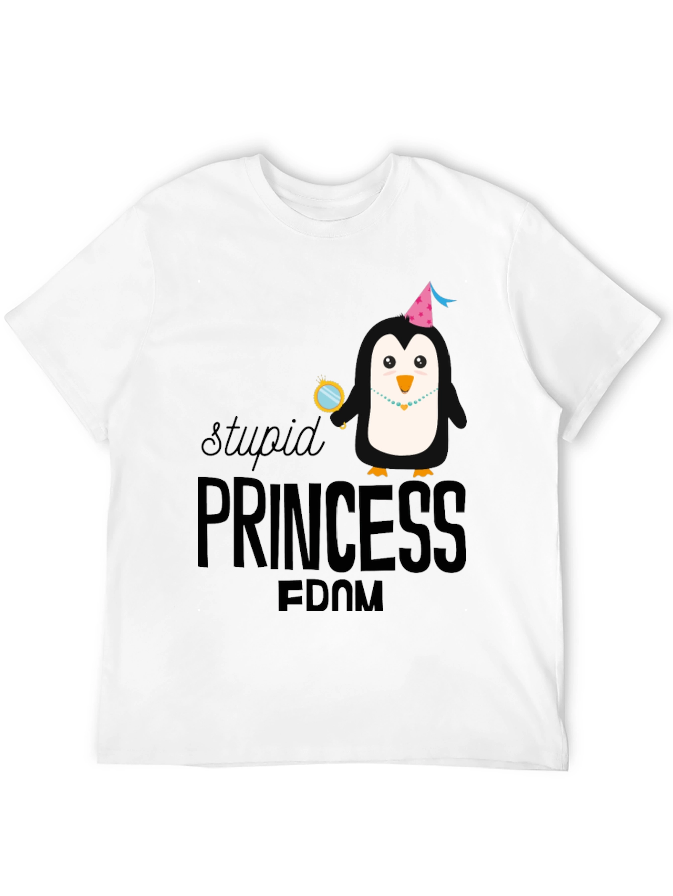 Stupid Princess Penguin Black Graphic Tee