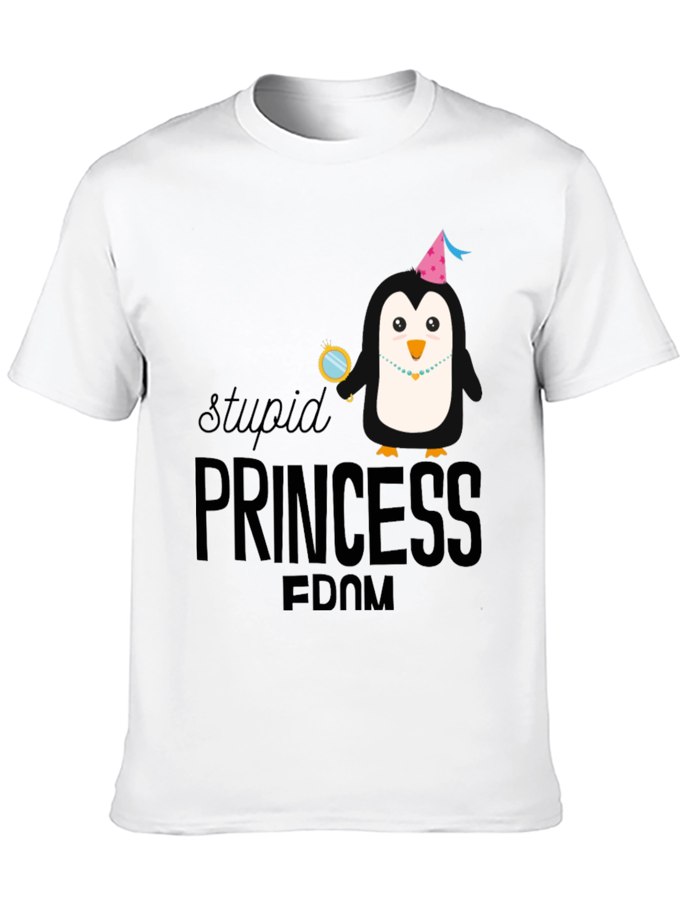Stupid Princess Penguin Black Graphic Tee