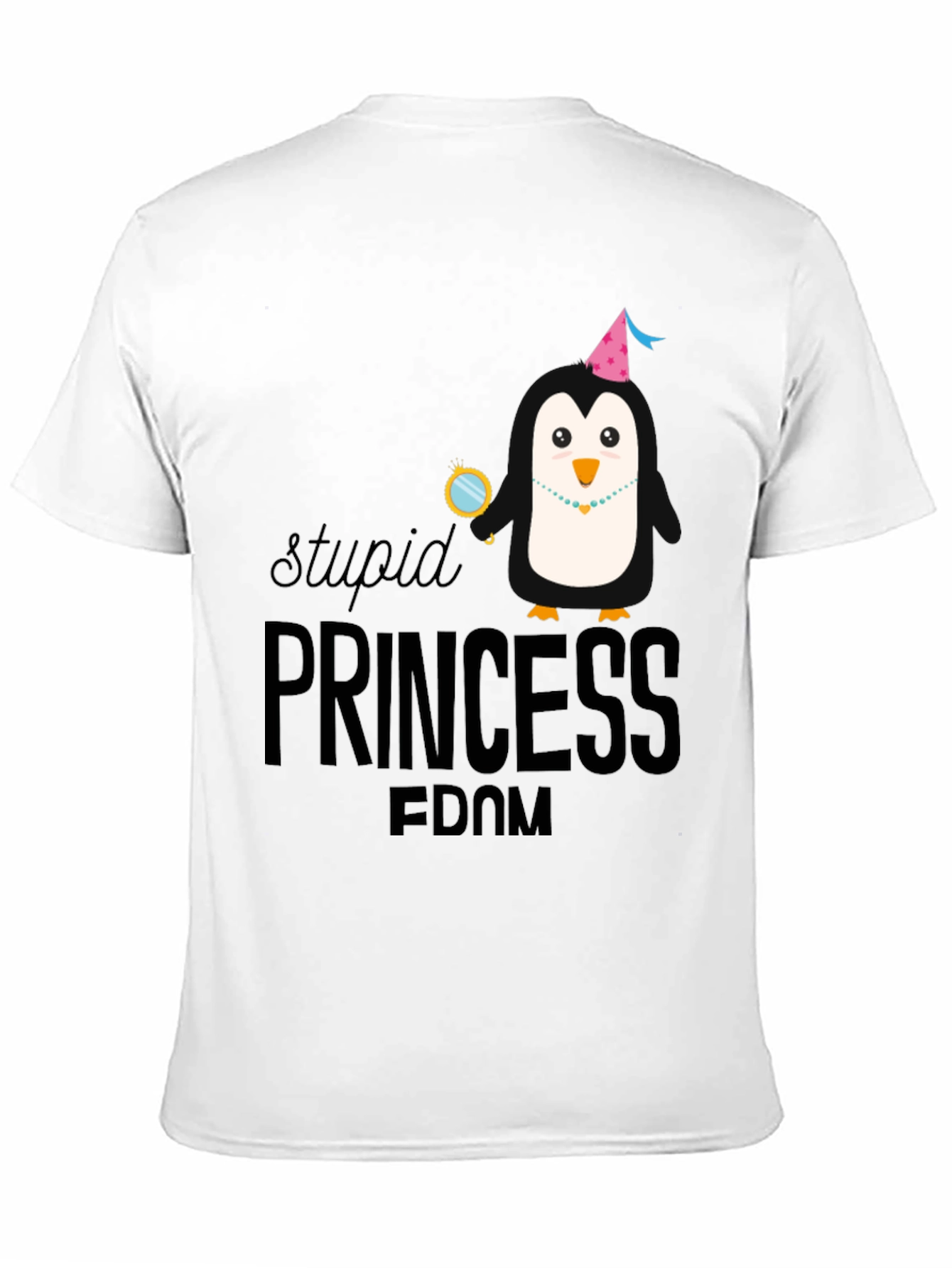 Stupid Princess Penguin Black Graphic Tee