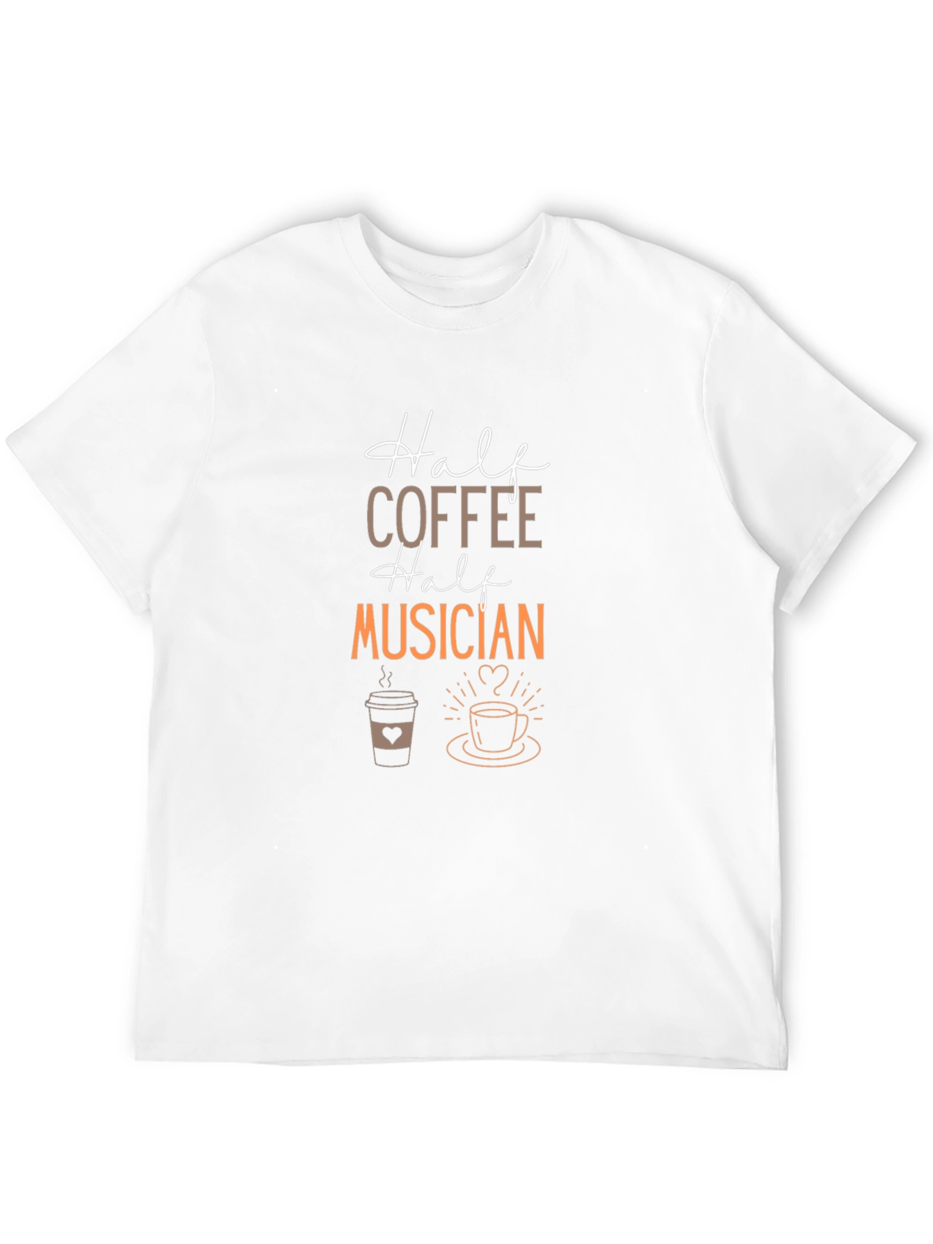 Half Coffee Half Musician Graphic Tee - Black T-Shirt
