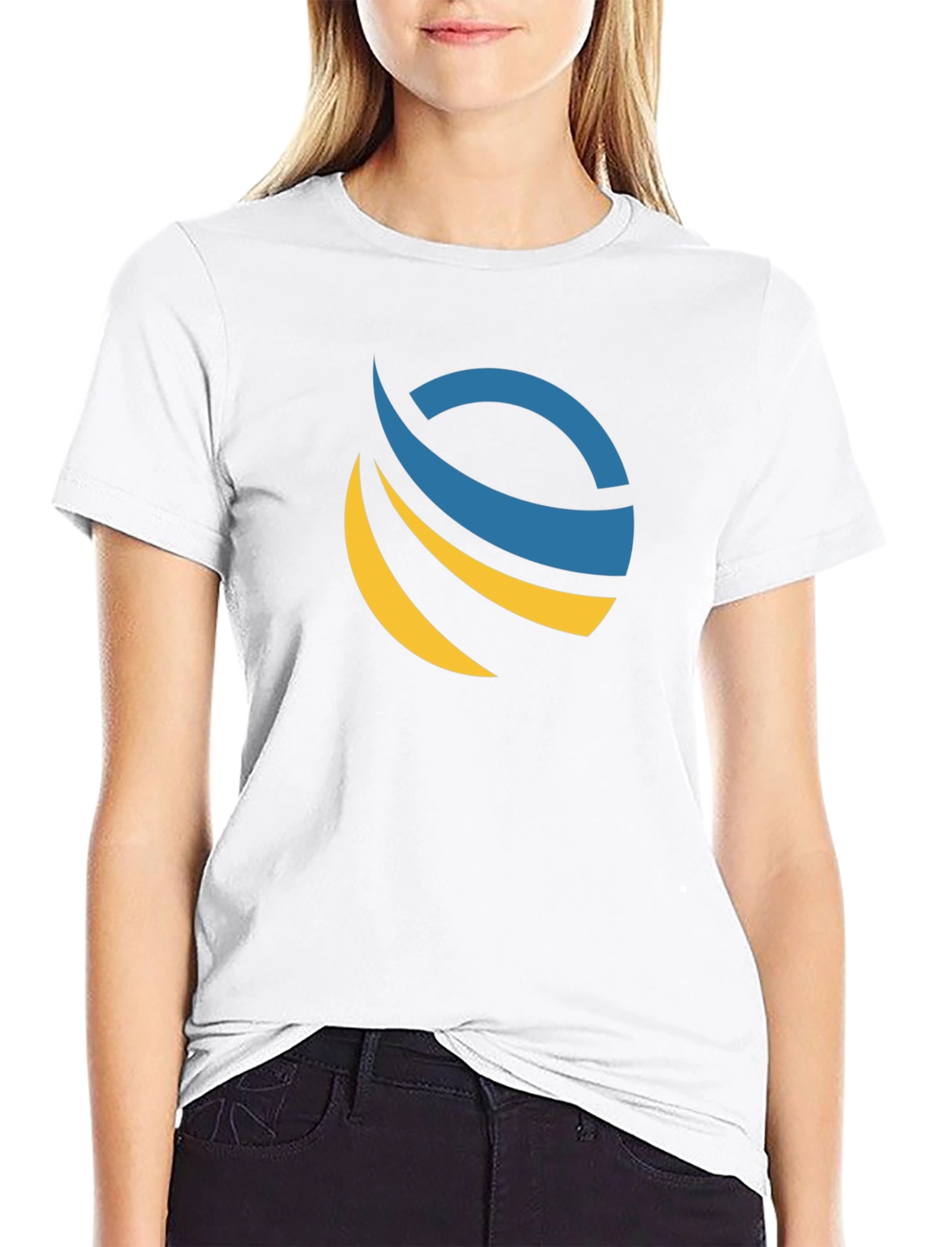 Modern Black T-Shirt with Abstract Globe Design