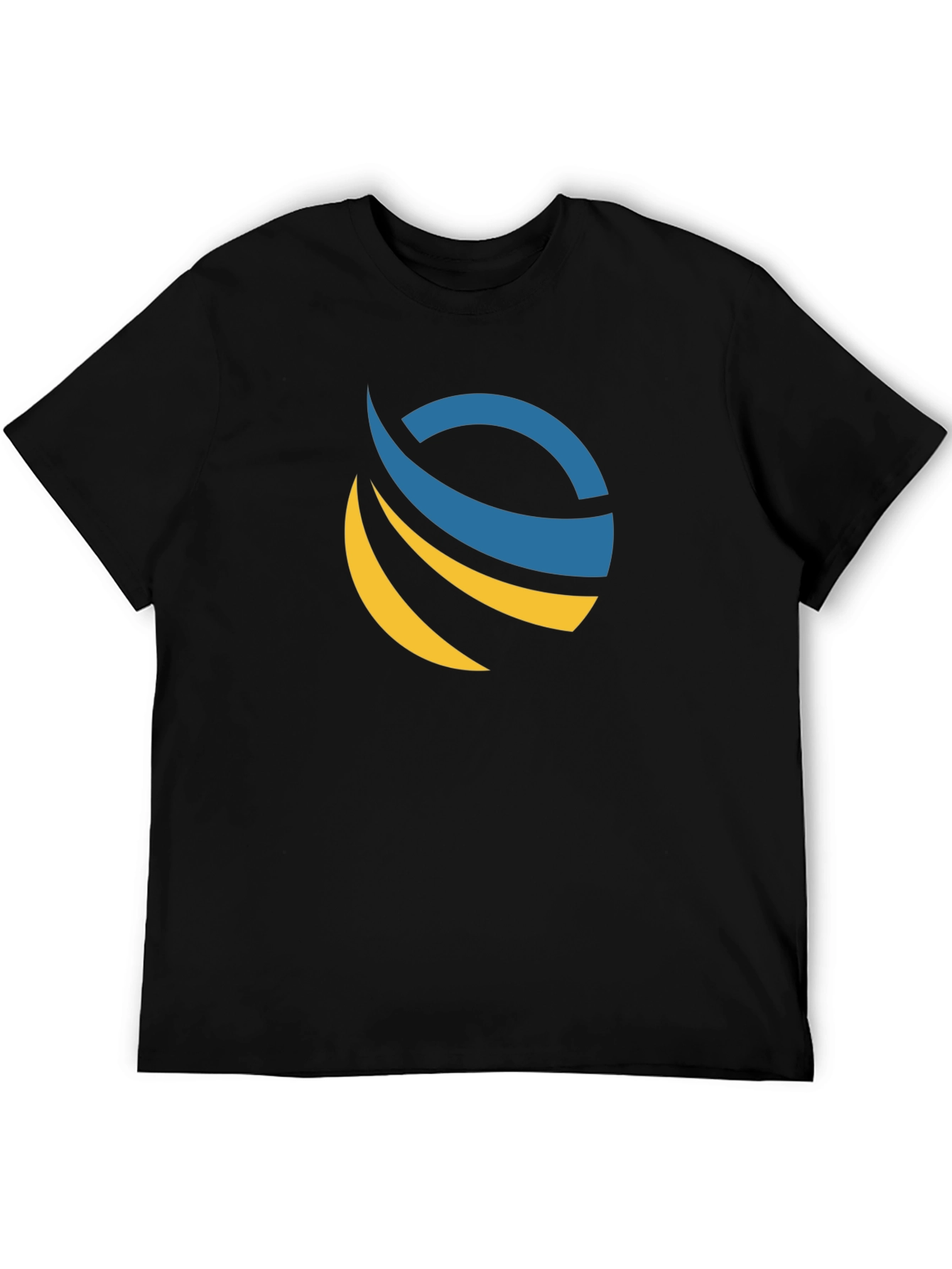 Modern Black T-Shirt with Abstract Globe Design