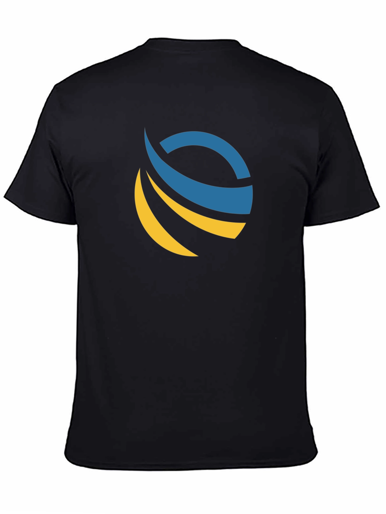 Modern Black T-Shirt with Abstract Globe Design