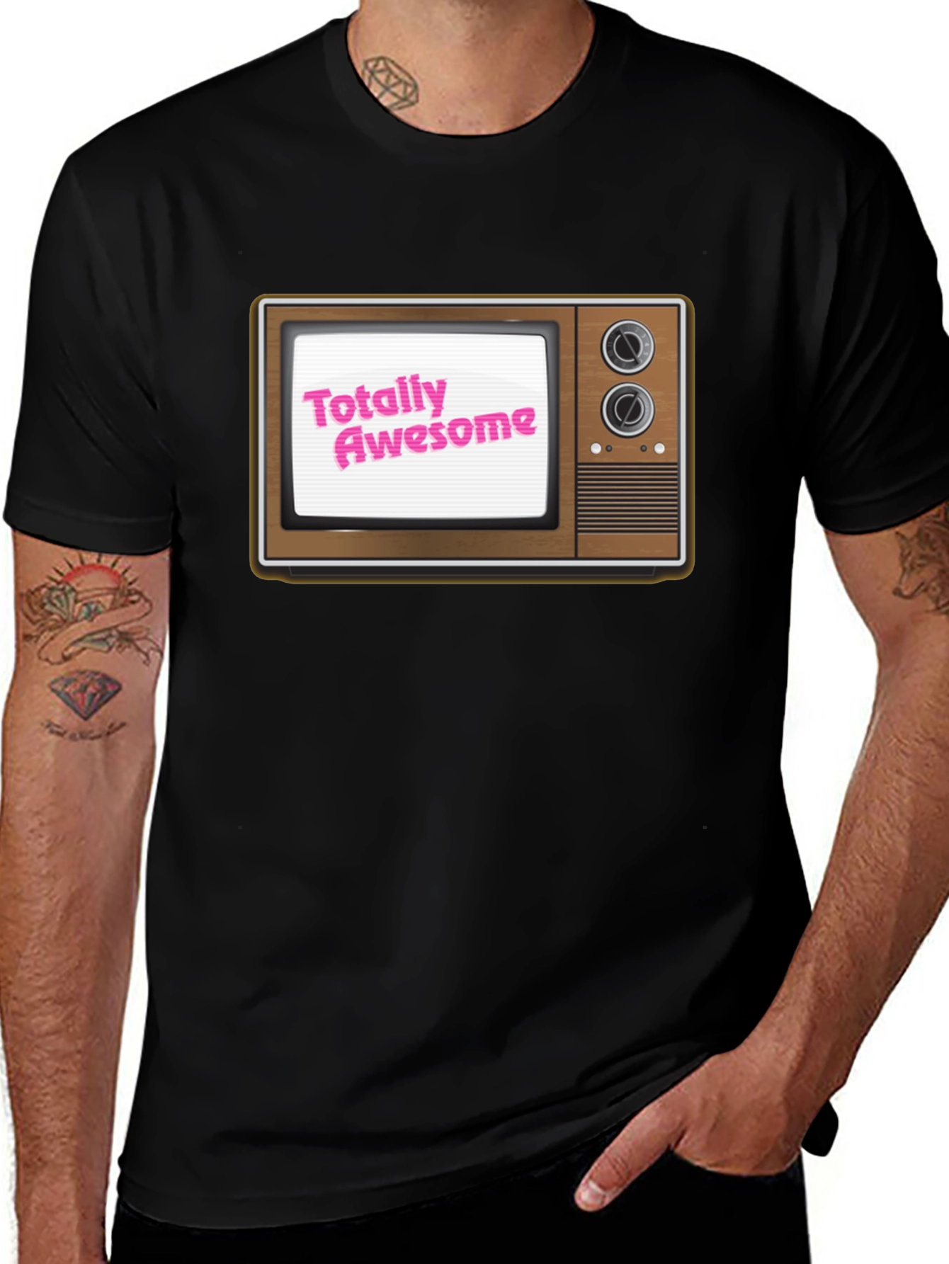 Totally Awesome Retro TV Graphic T-Shirt