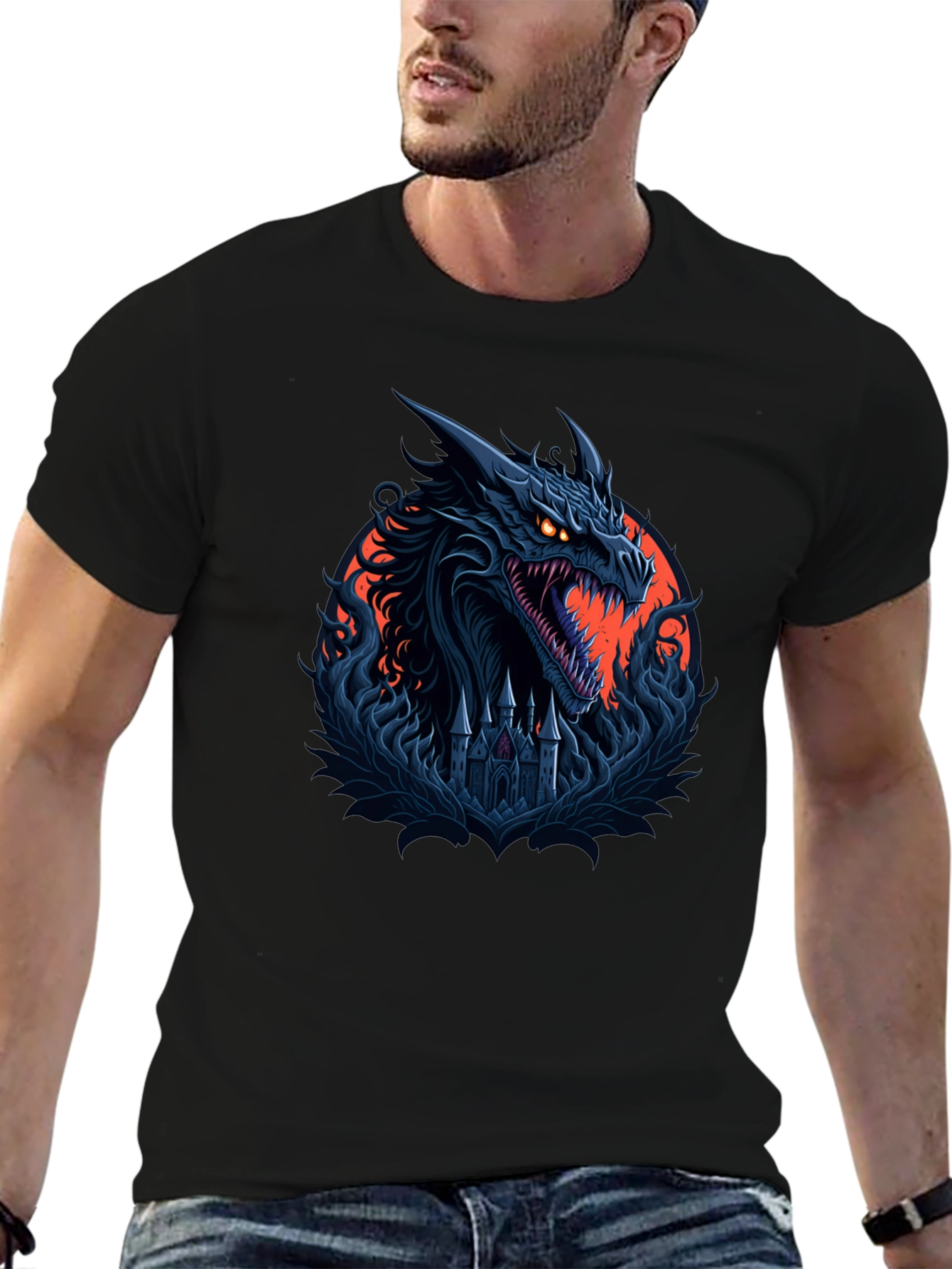 Dragon Castle Black T-Shirt