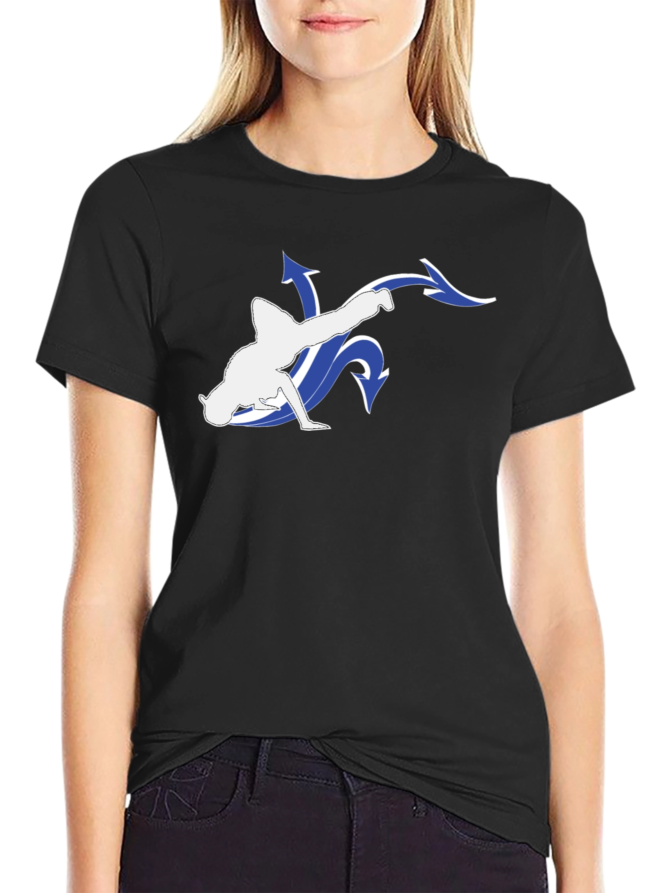 Black T-Shirt with Breakdance Graphic