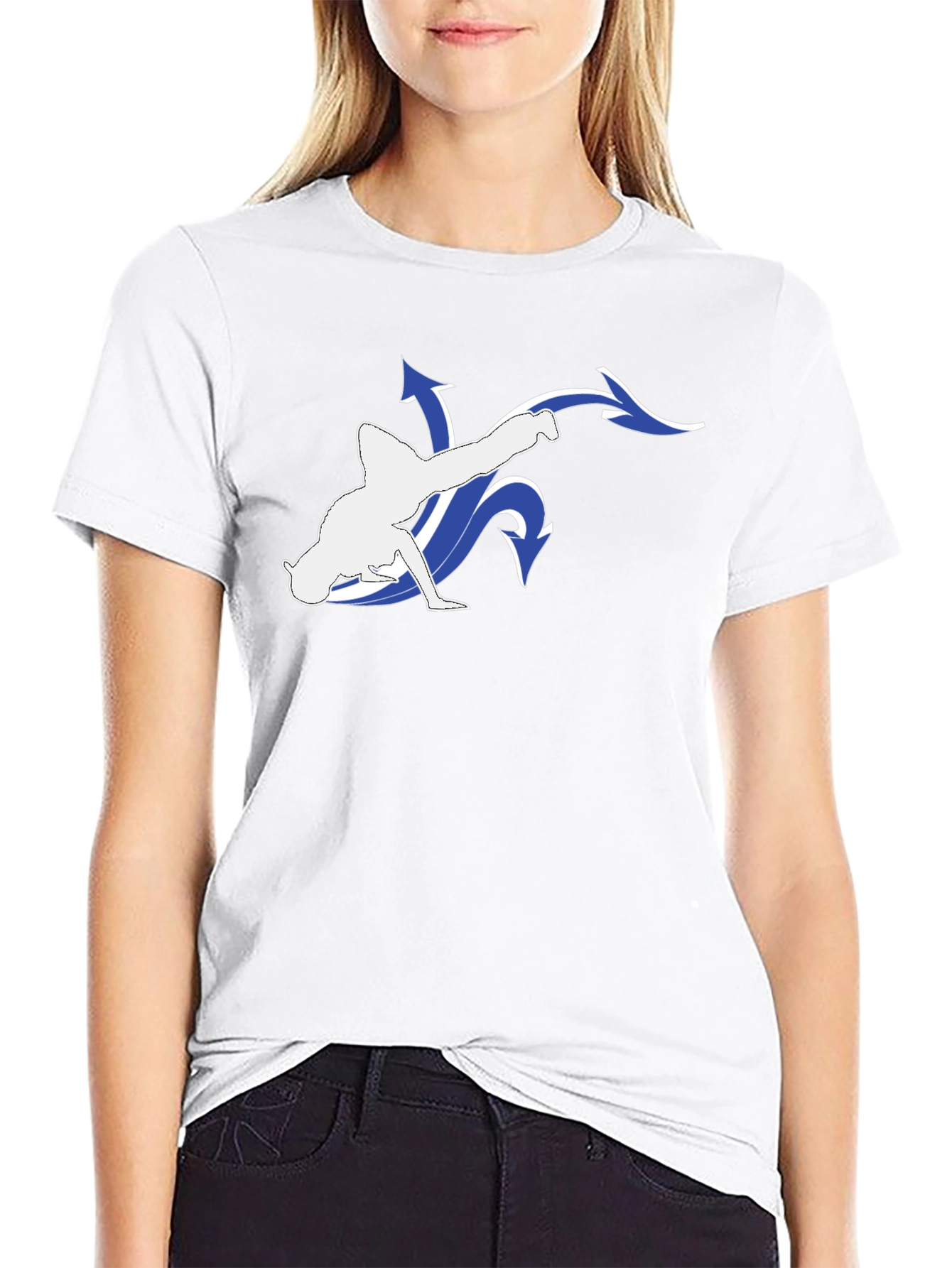 Black T-Shirt with Breakdance Graphic