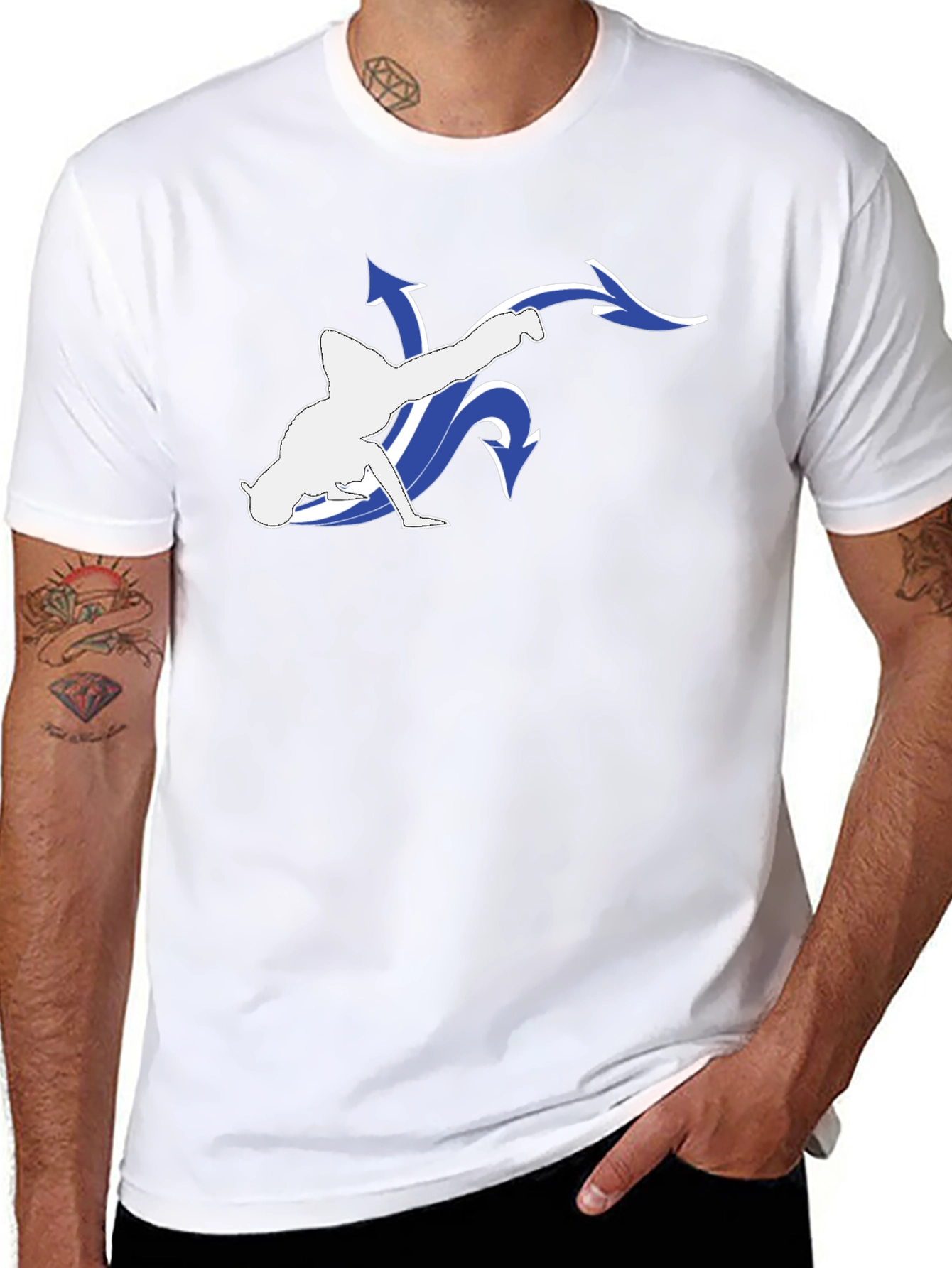 Black T-Shirt with Breakdance Graphic