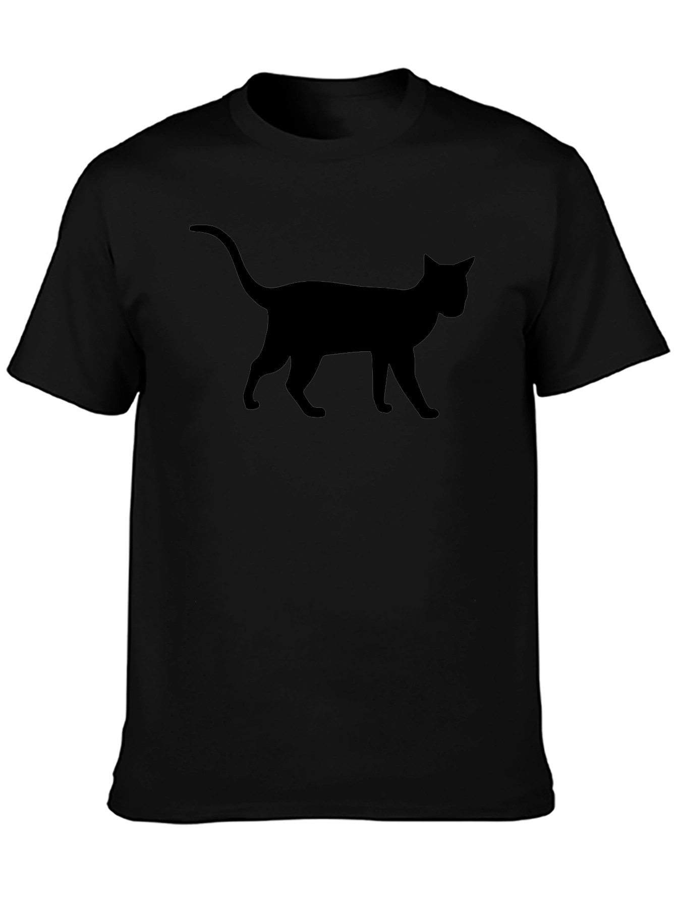 Black Cat Silhouette Graphic Tee - Mens