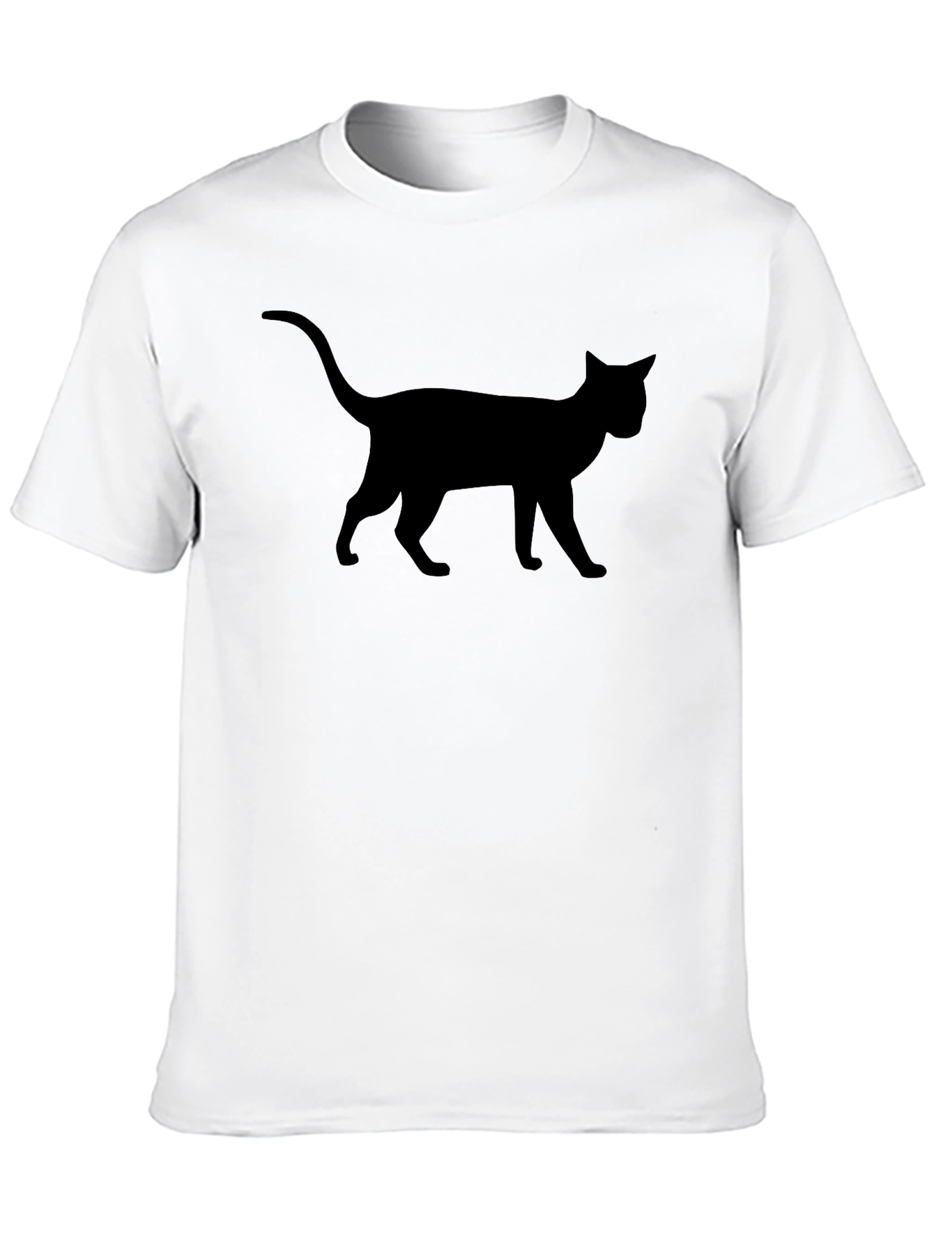 Black Cat Silhouette Graphic Tee - Mens