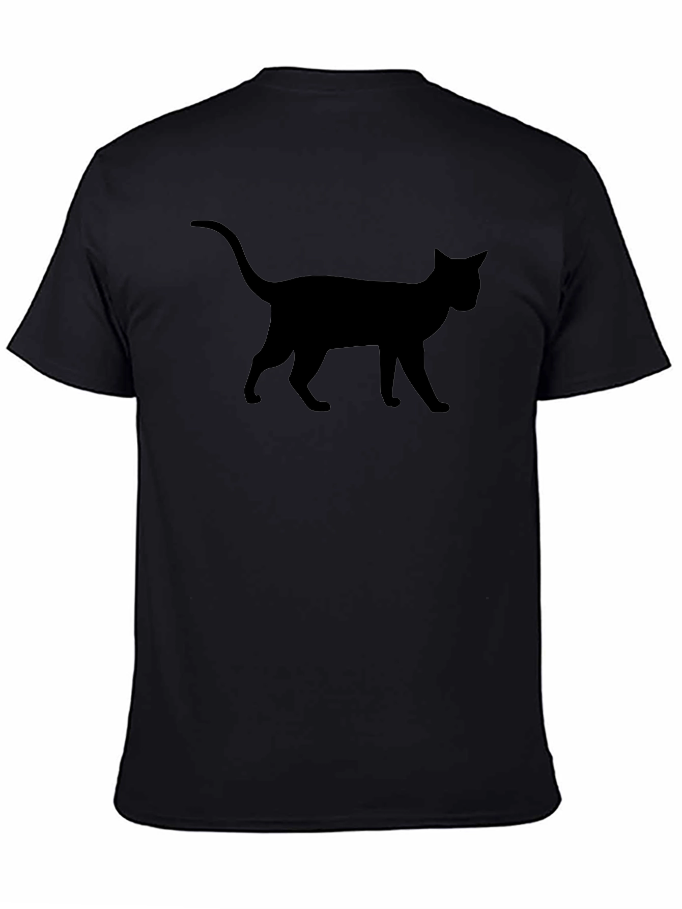 Black Cat Silhouette Graphic Tee - Mens