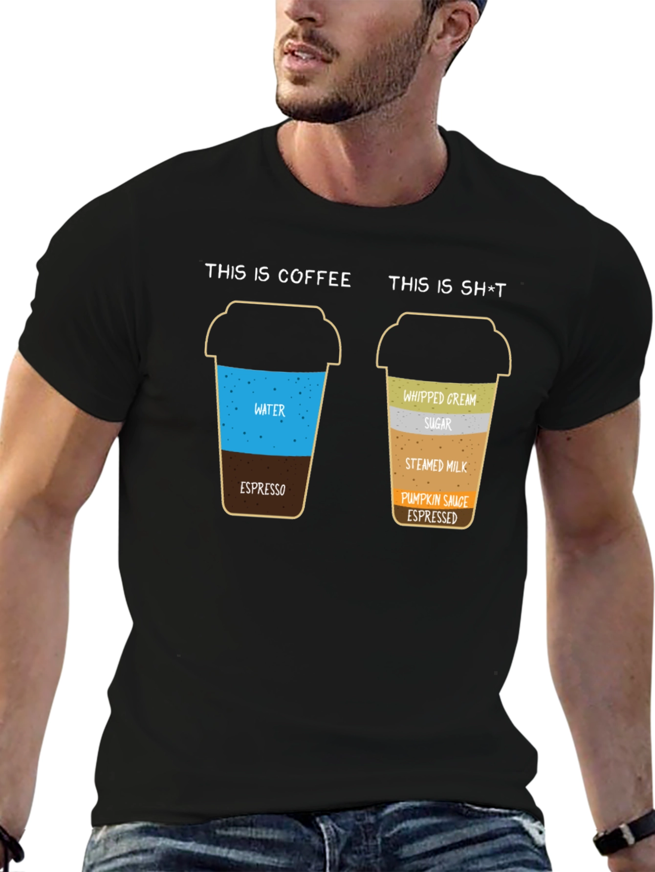 Funny Coffee vs. Sh*t T-Shirt - Coffee Lover Gift