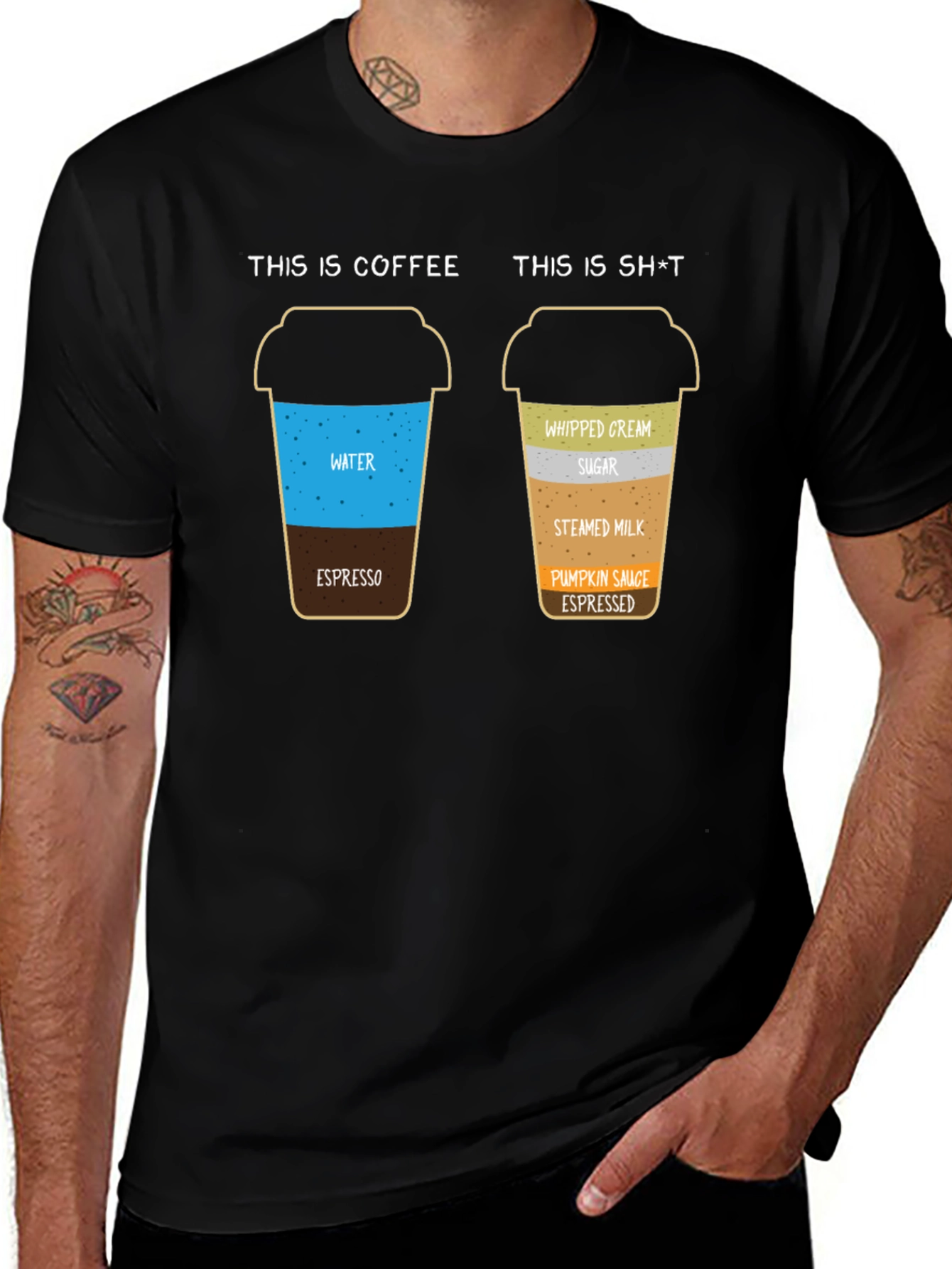 Funny Coffee vs. Sh*t T-Shirt - Coffee Lover Gift