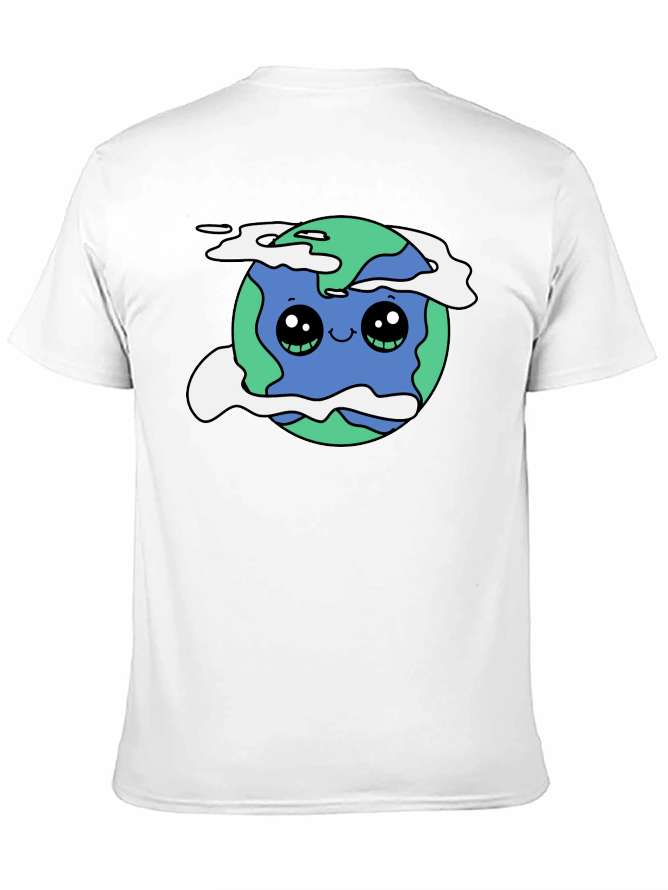 Cute Earth Graphic Black T-Shirt