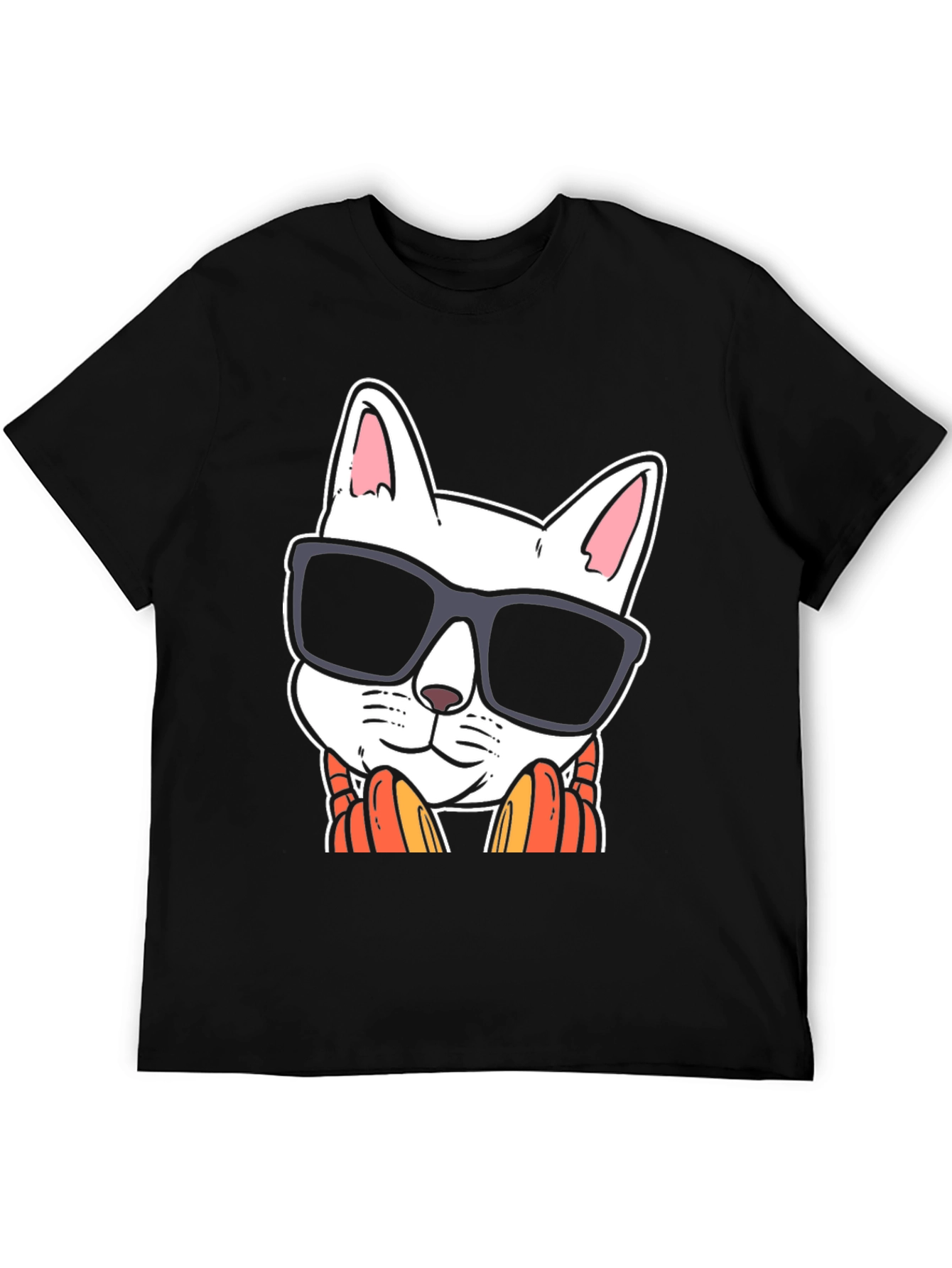 Cool Cat Sunglasses Graphic Tee - Black