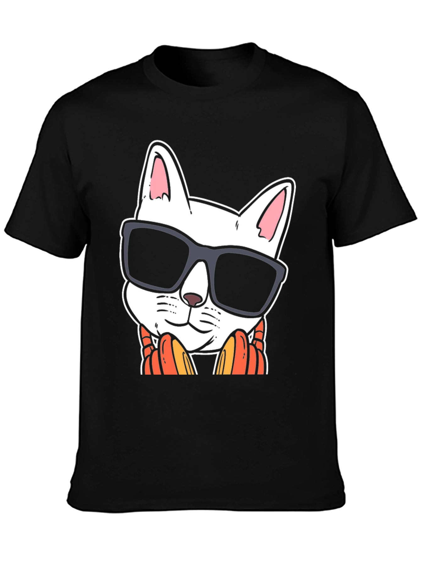 Cool Cat Sunglasses Graphic Tee - Black