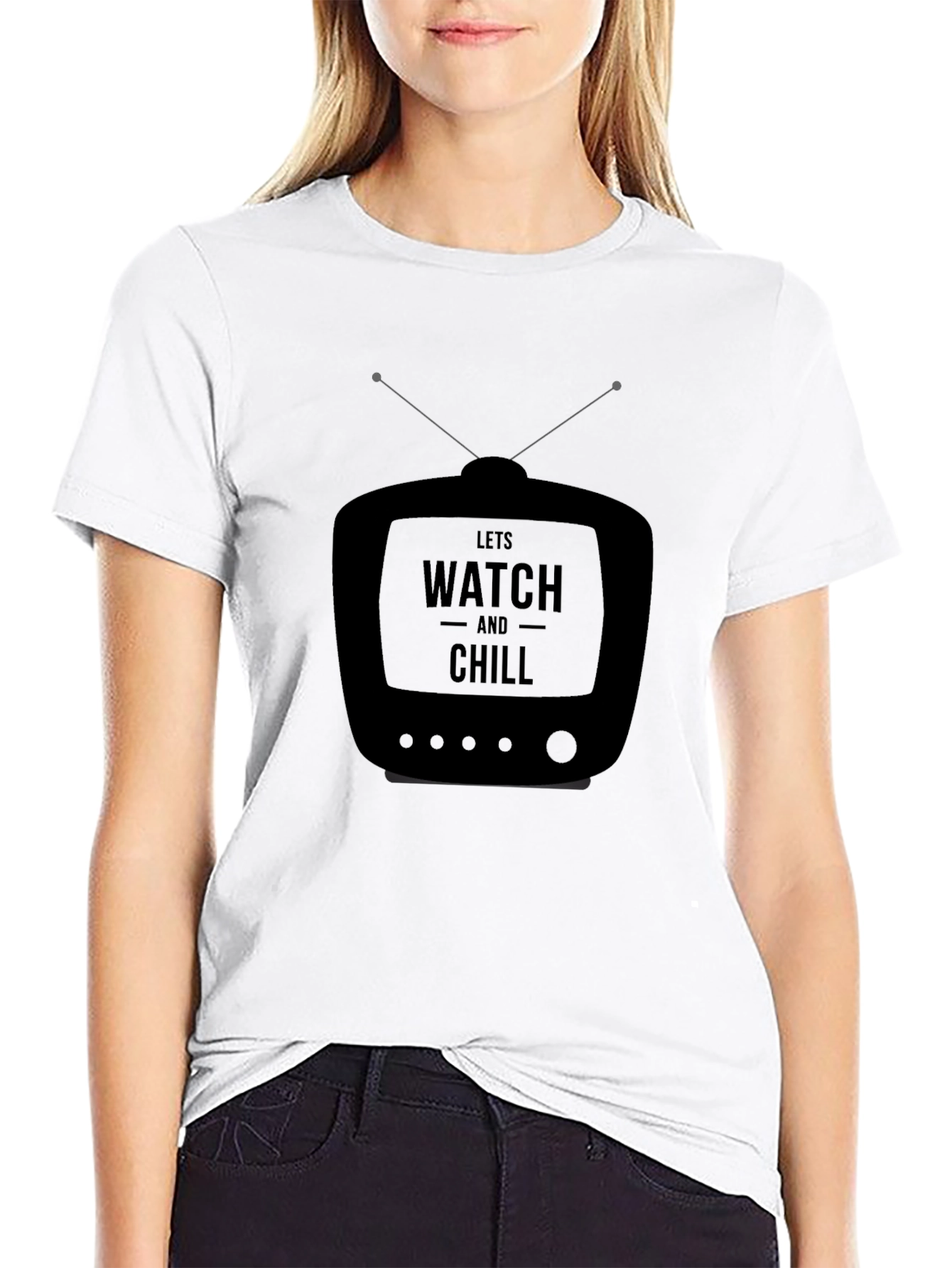 Lets Watch and Chill T-Shirt - Black Graphic Tee