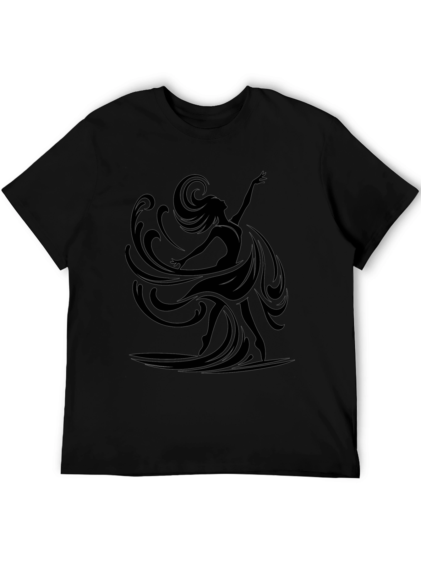 Elegant Dancer Graphic Black T-Shirt