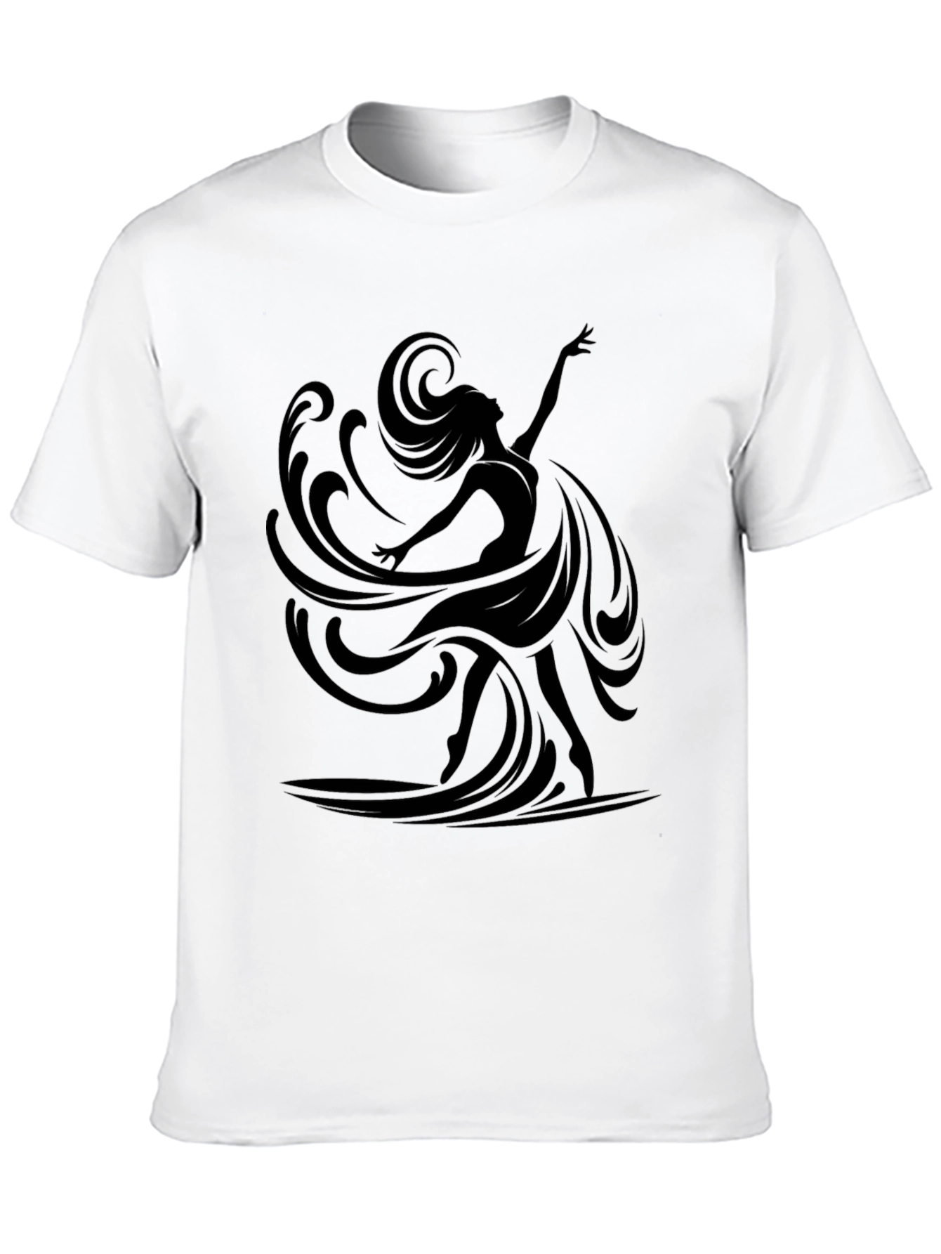 Elegant Dancer Graphic Black T-Shirt