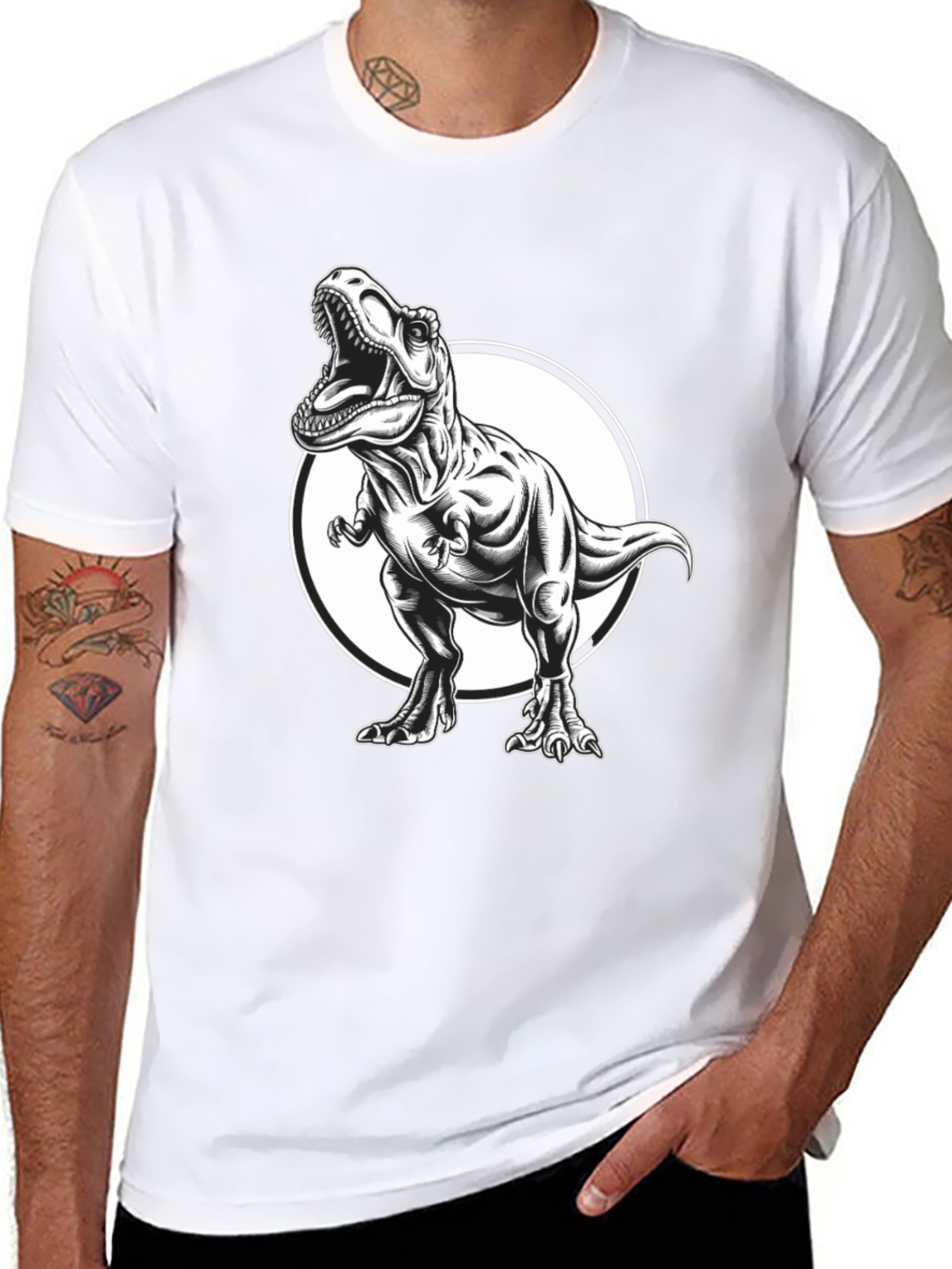 T-Rex Graphic Tee - Black Dinosaur Shirt