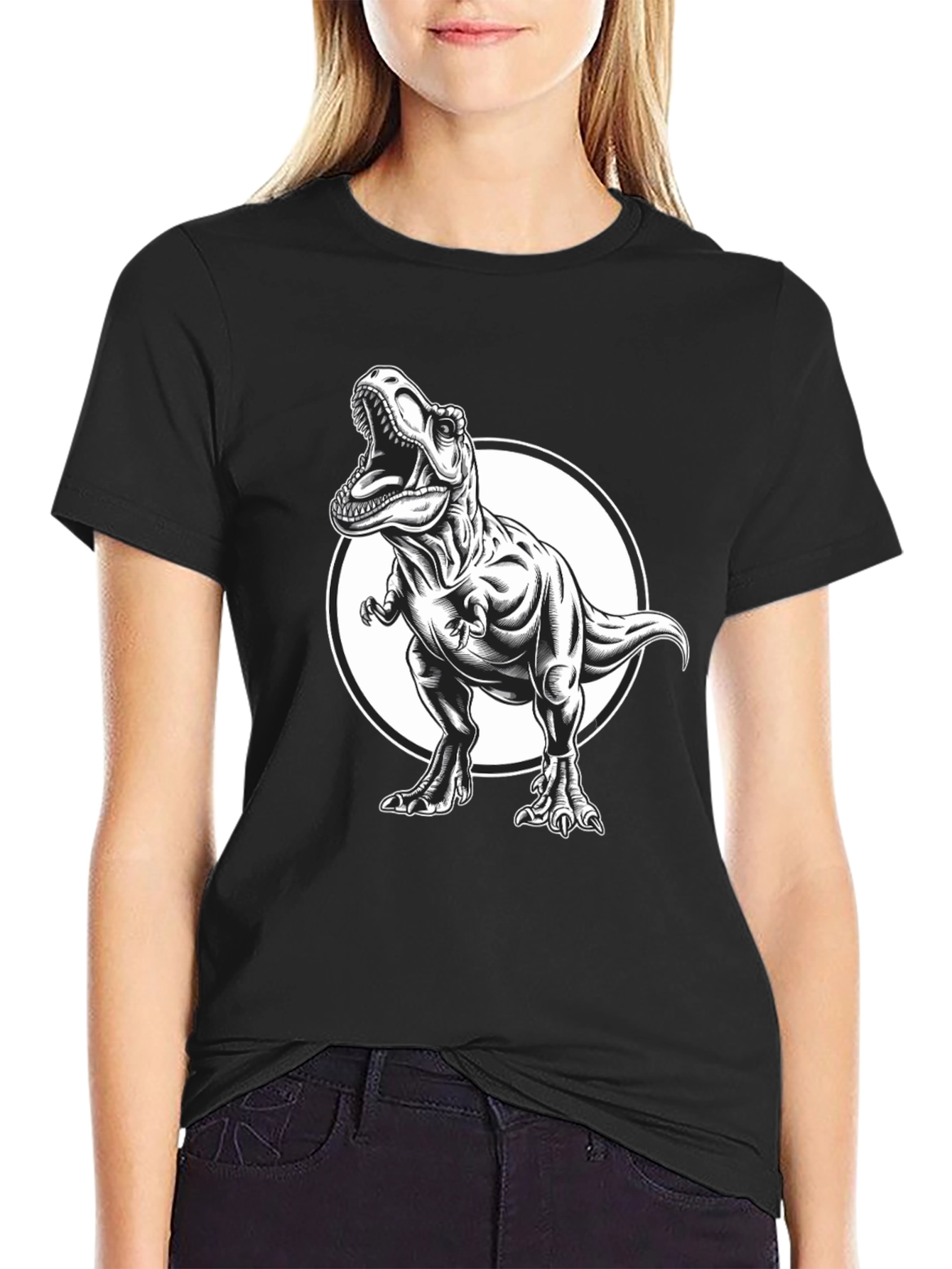 T-Rex Graphic Tee - Black Dinosaur Shirt