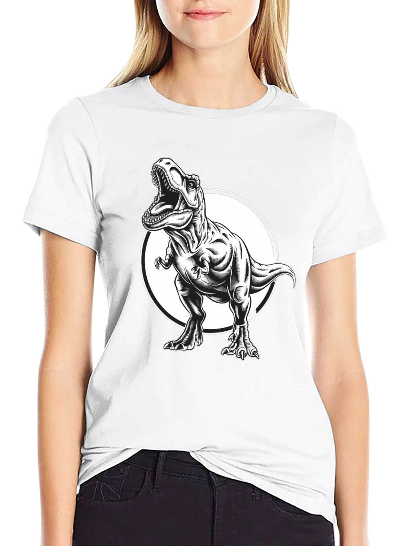 T-Rex Graphic Tee - Black Dinosaur Shirt