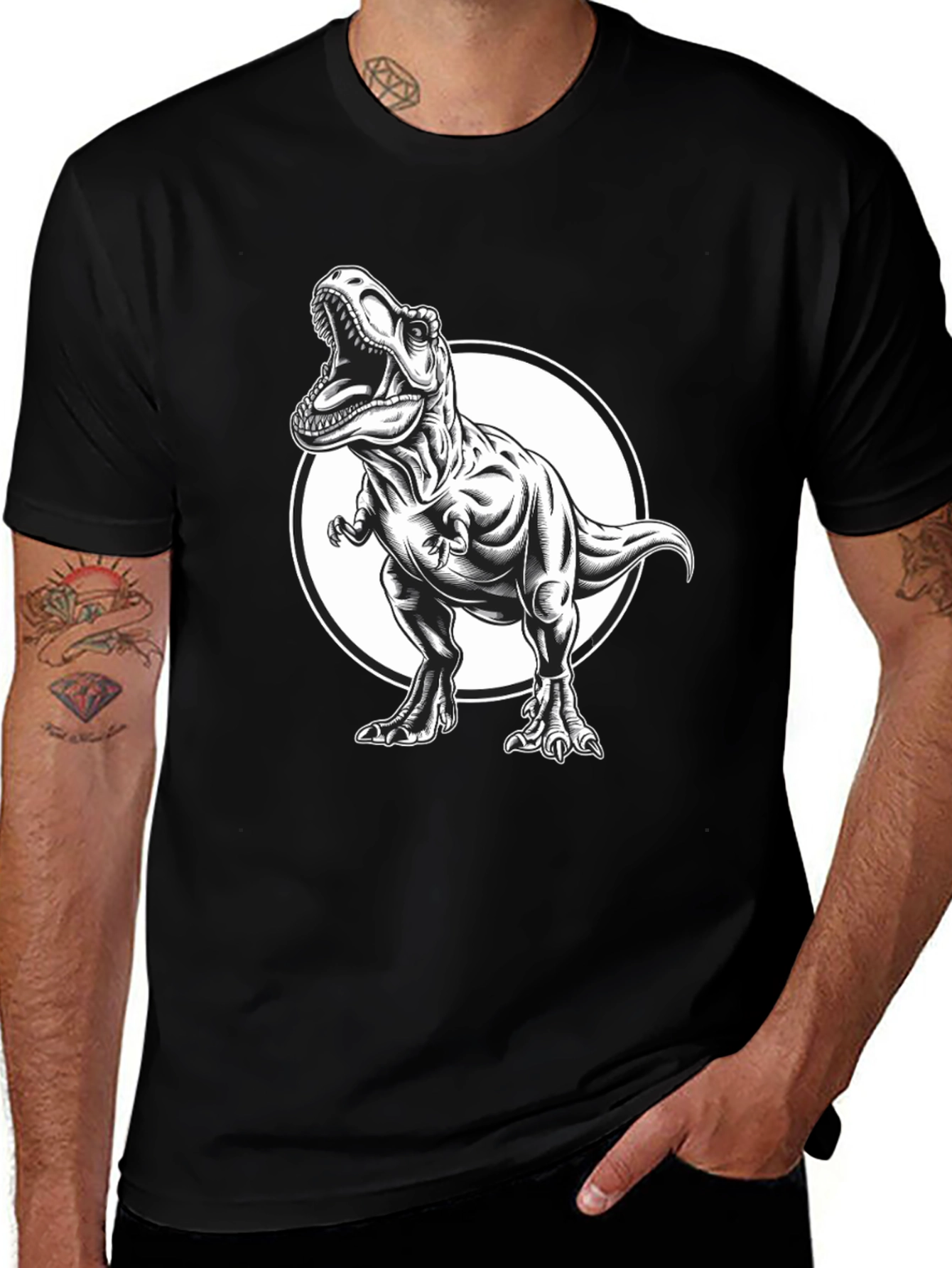 T-Rex Graphic Tee - Black Dinosaur Shirt