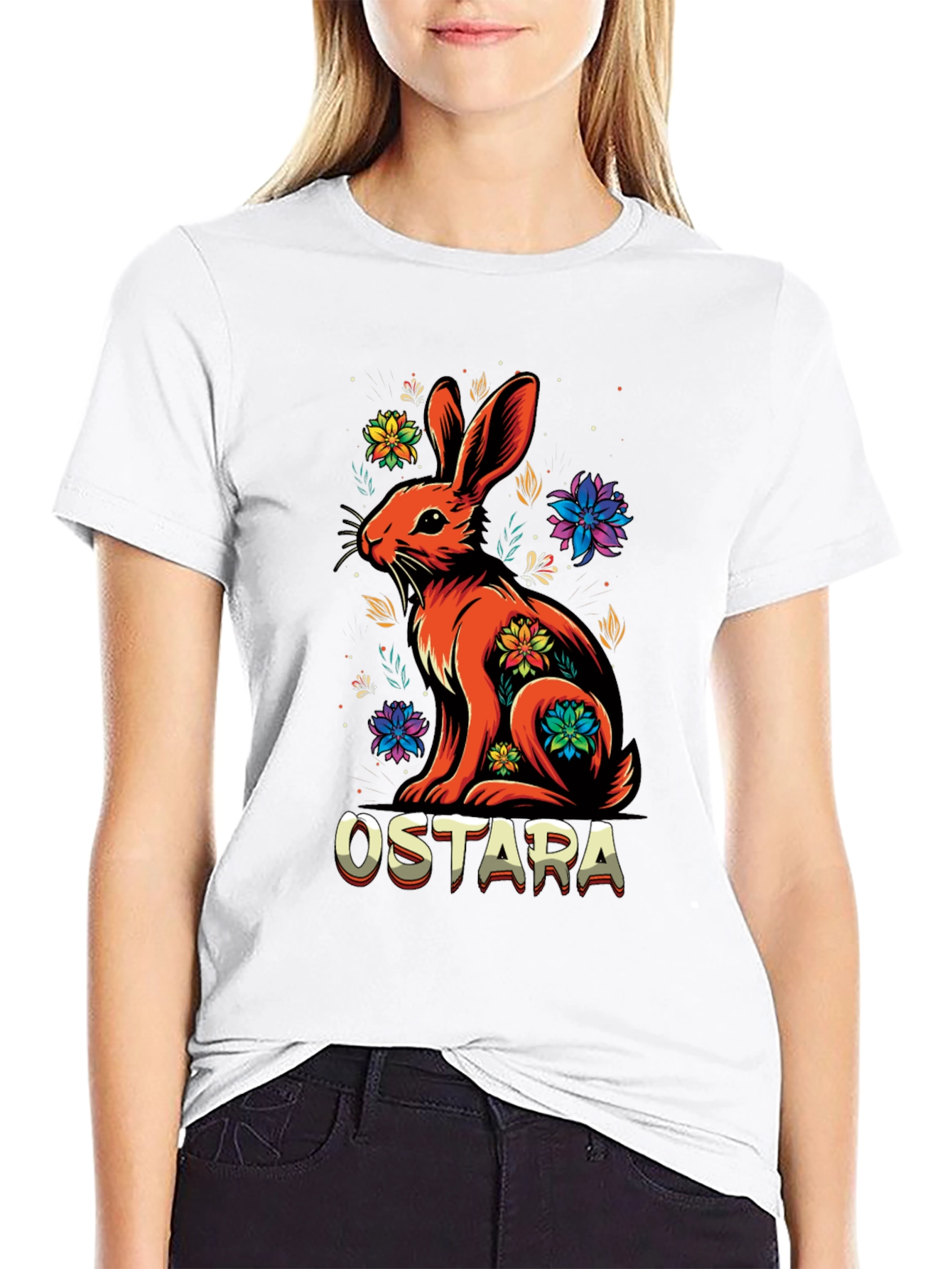 Ostara Rabbit Floral Graphic Tee
