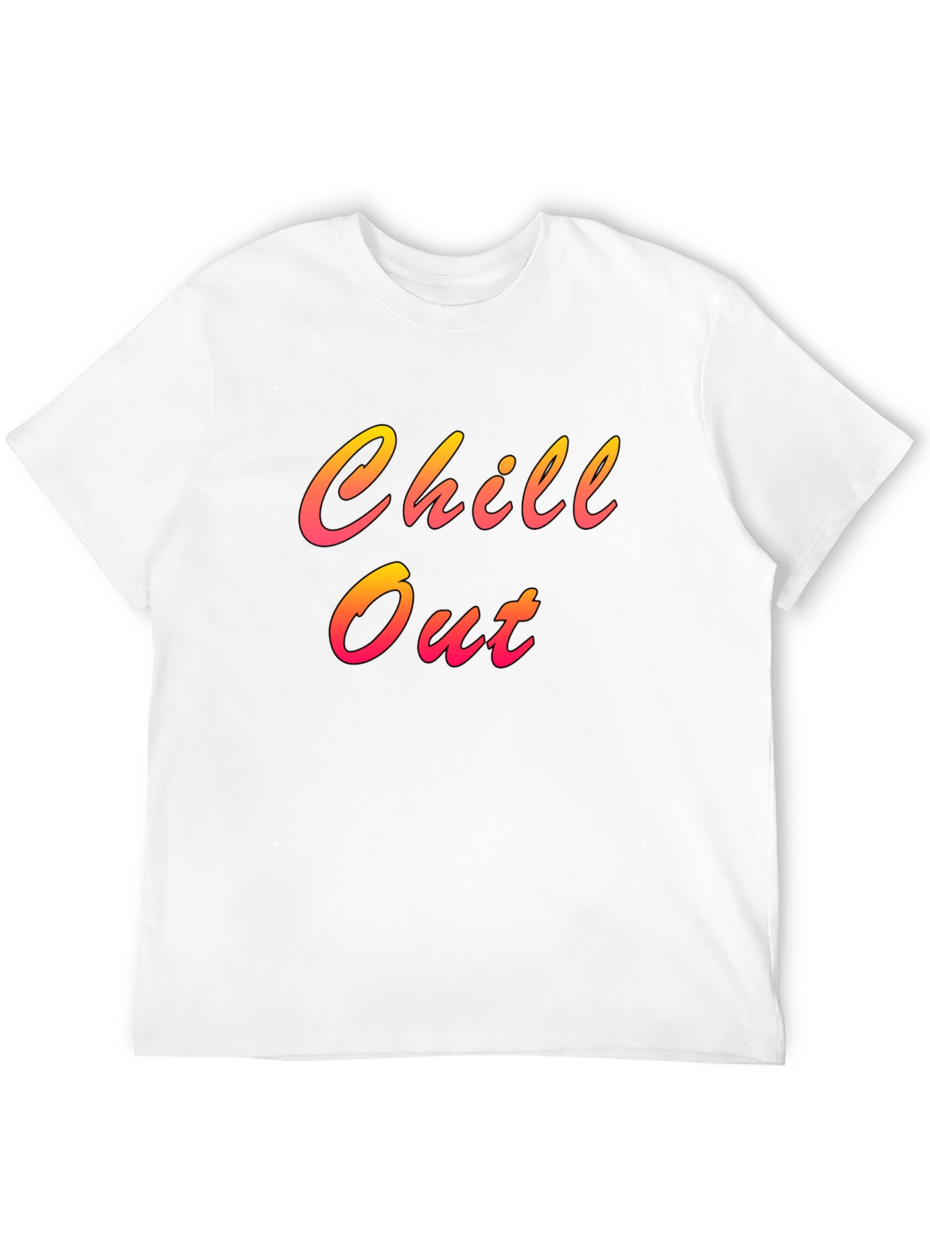 Chill Out Black T-Shirt with Gradient Lettering