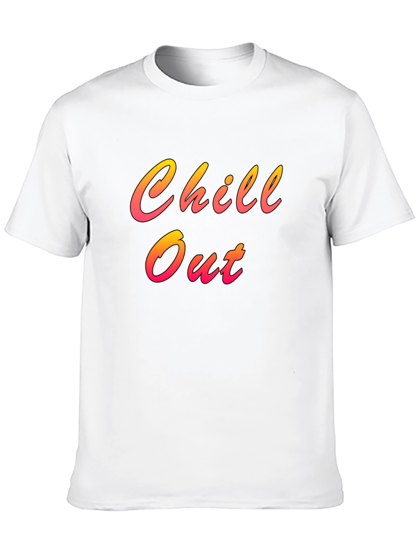Chill Out Black T-Shirt with Gradient Lettering