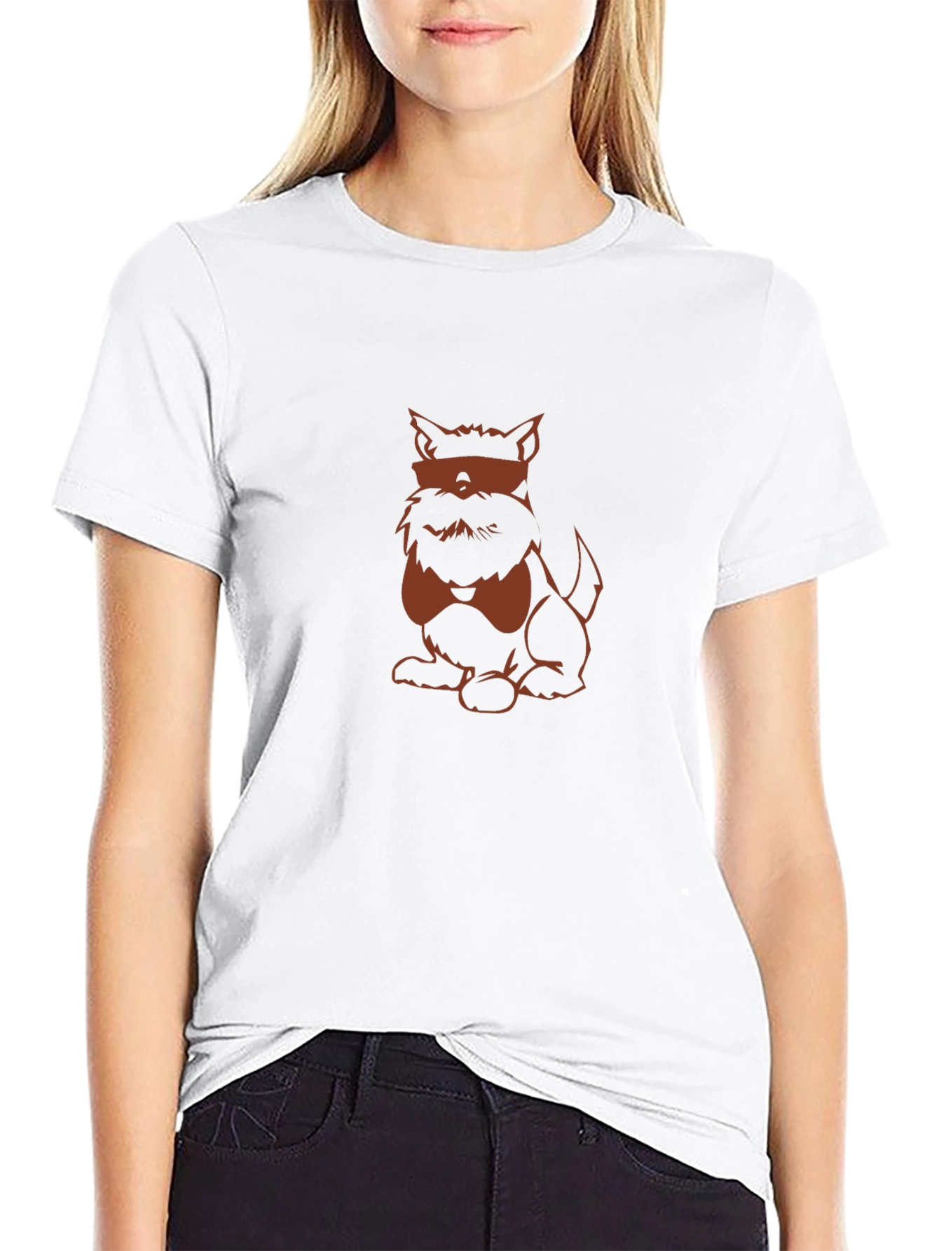 Mens Black T-Shirt with Dog Graphic