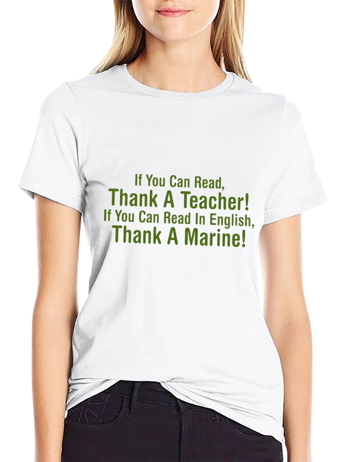 Thank a Teacher & Marine Graphic Tee - Black