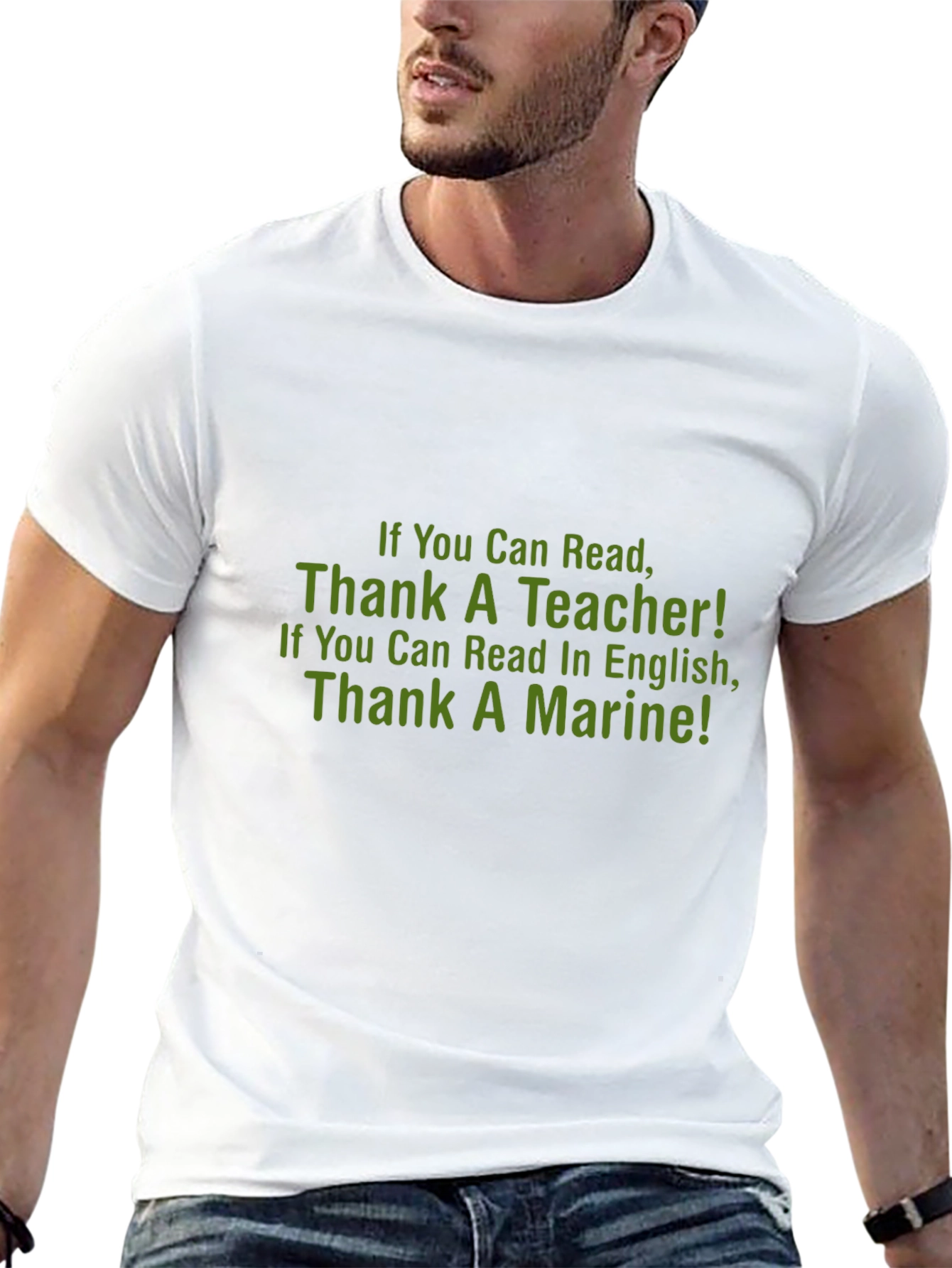 Thank a Teacher & Marine Graphic Tee - Black