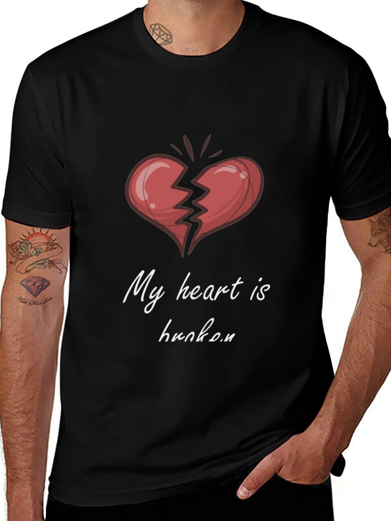 Broken Heart Graphic Tee - My Heart is Broken