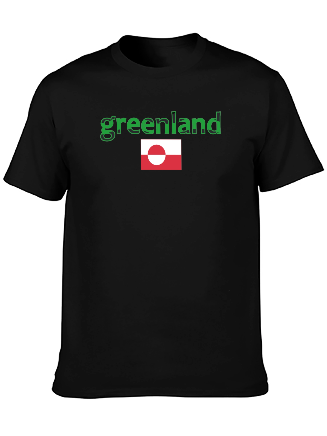 Greenland Flag Graphic Tee - Black T-Shirt