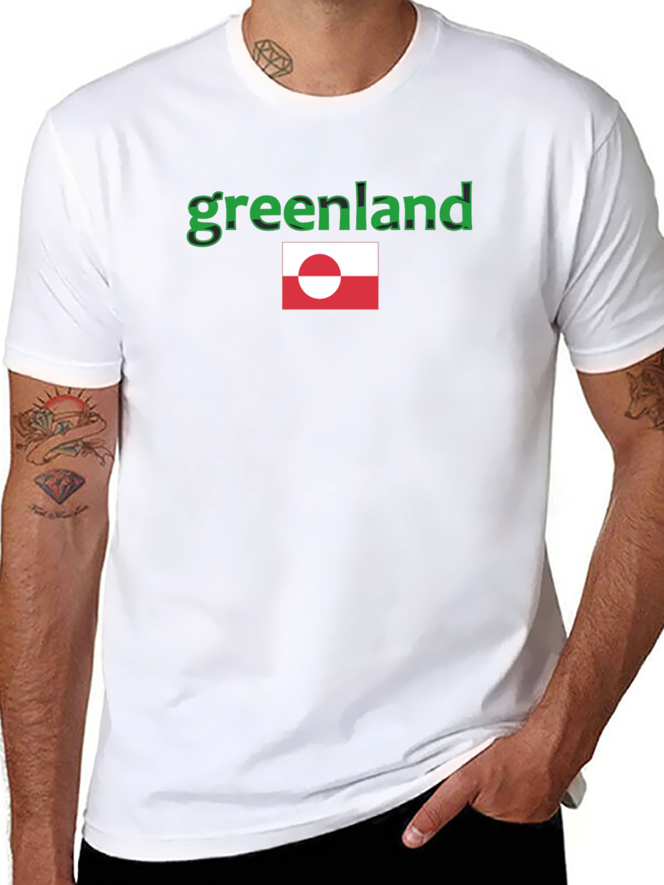 Greenland Flag Graphic Tee - Black T-Shirt