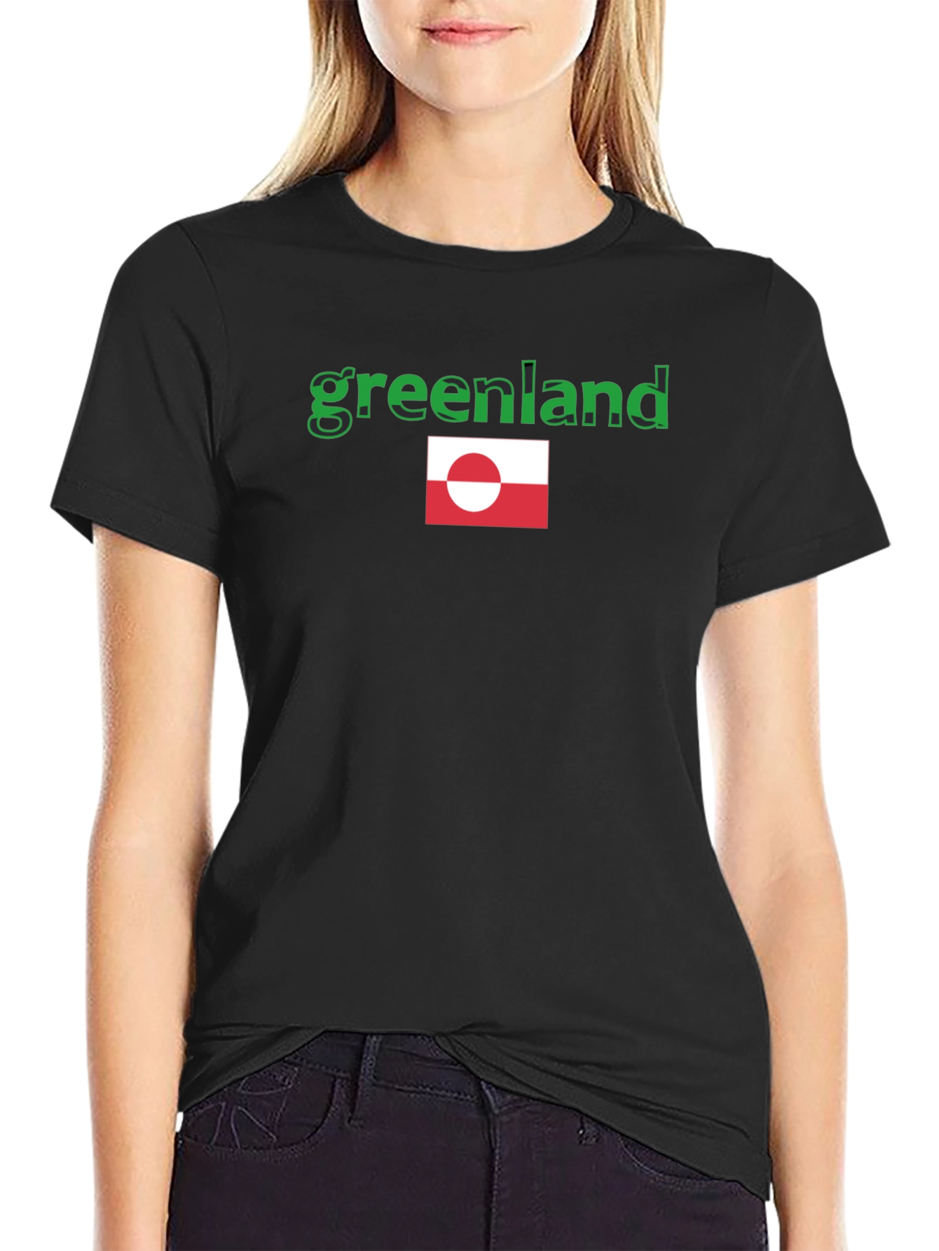 Greenland Flag Graphic Tee - Black T-Shirt