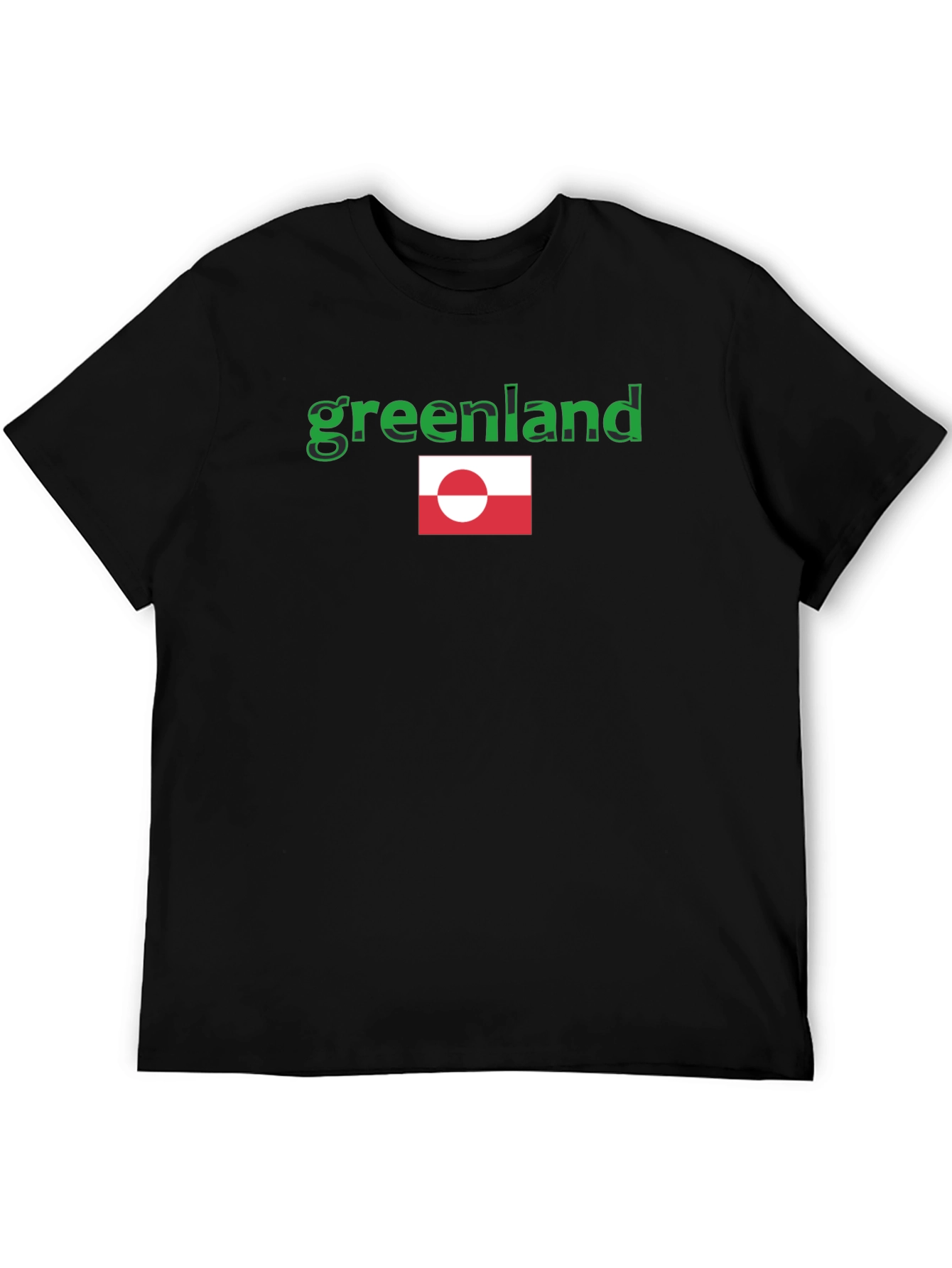 Greenland Flag Graphic Tee - Black T-Shirt