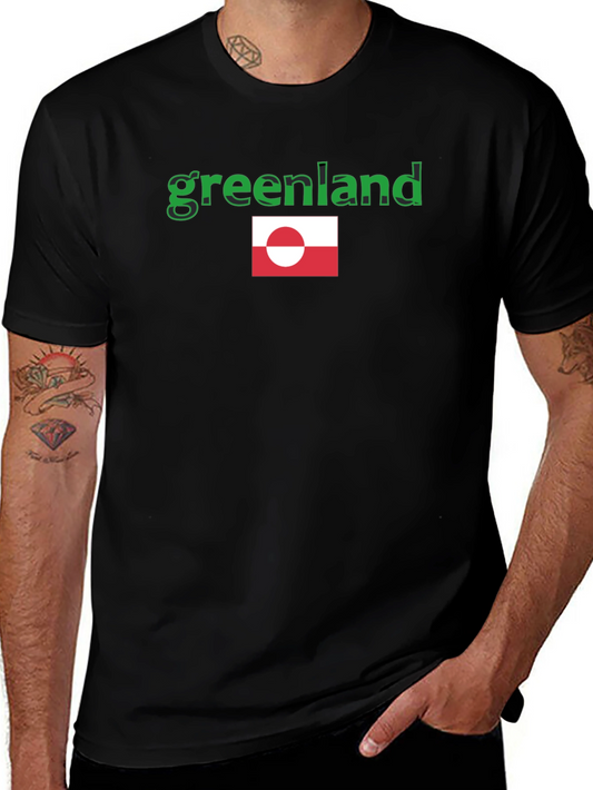 Greenland Flag Graphic Tee - Black T-Shirt