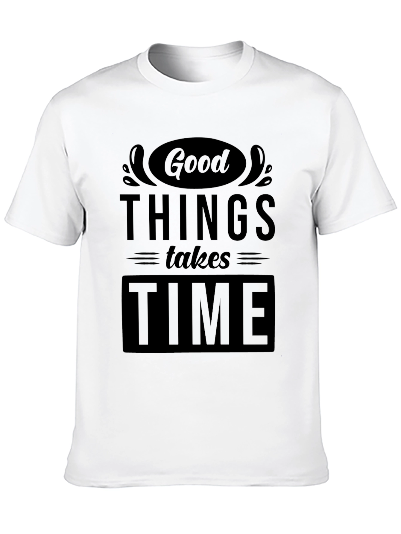 Good Things Take Time Black Graphic Tee