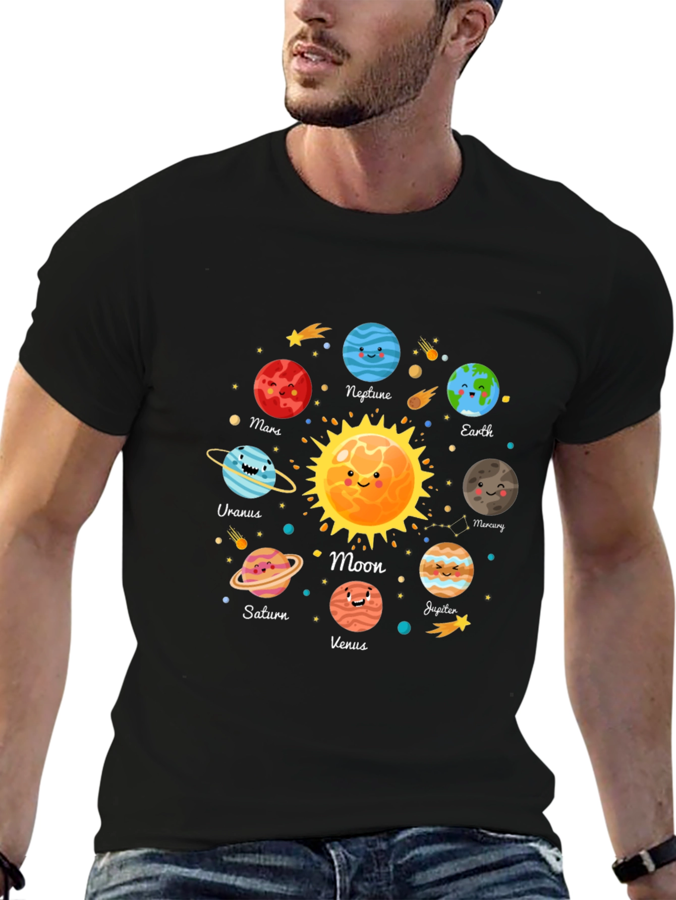 Solar System Planets Graphic Print T-Shirt
