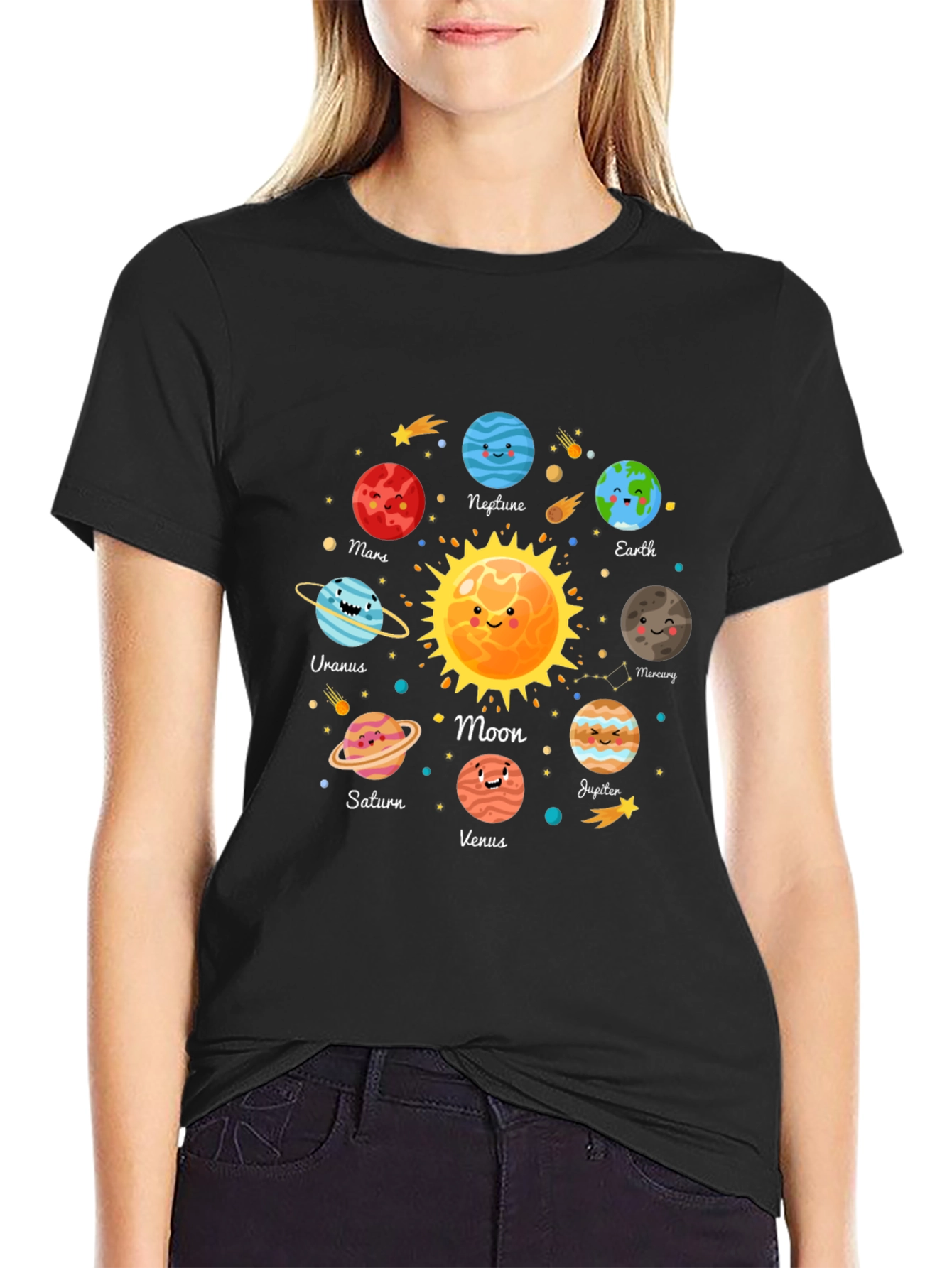 Solar System Planets Graphic Print T-Shirt