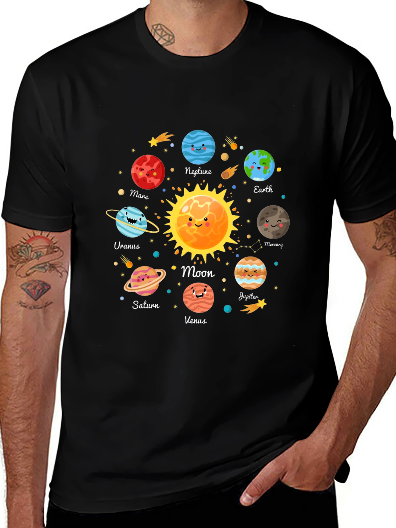 Solar System Planets Graphic Print T-Shirt