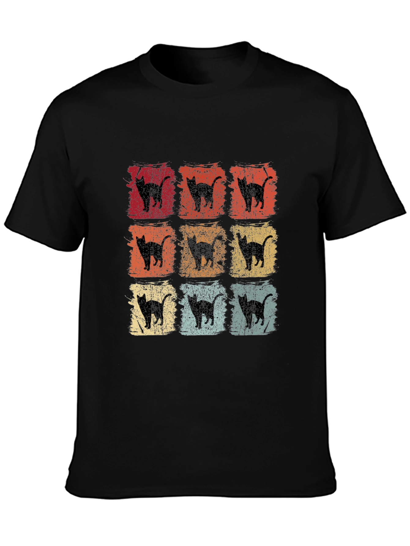 Retro Cat Silhouette Graphic Tee