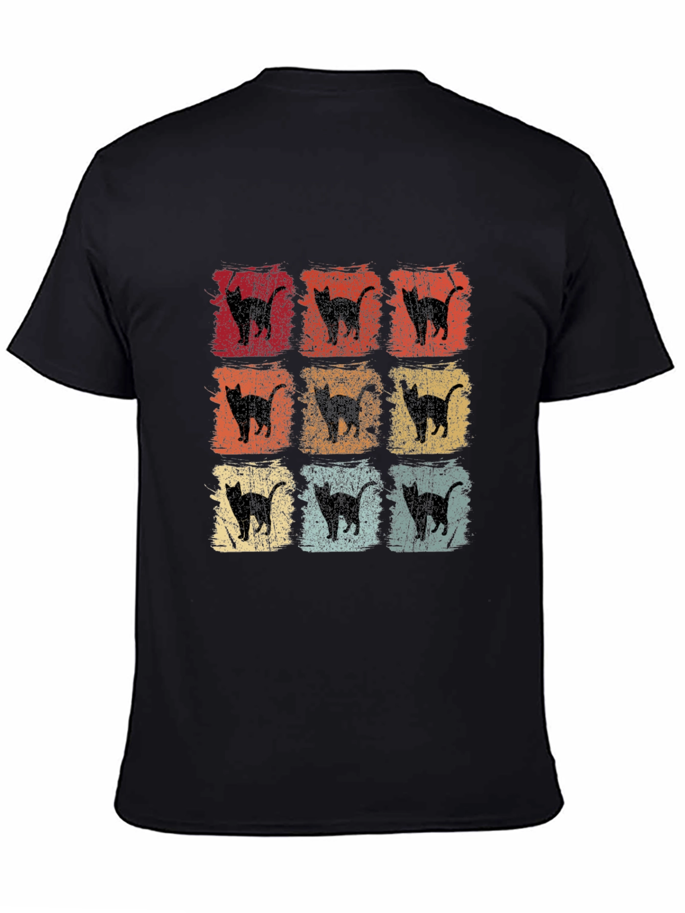 Retro Cat Silhouette Graphic Tee