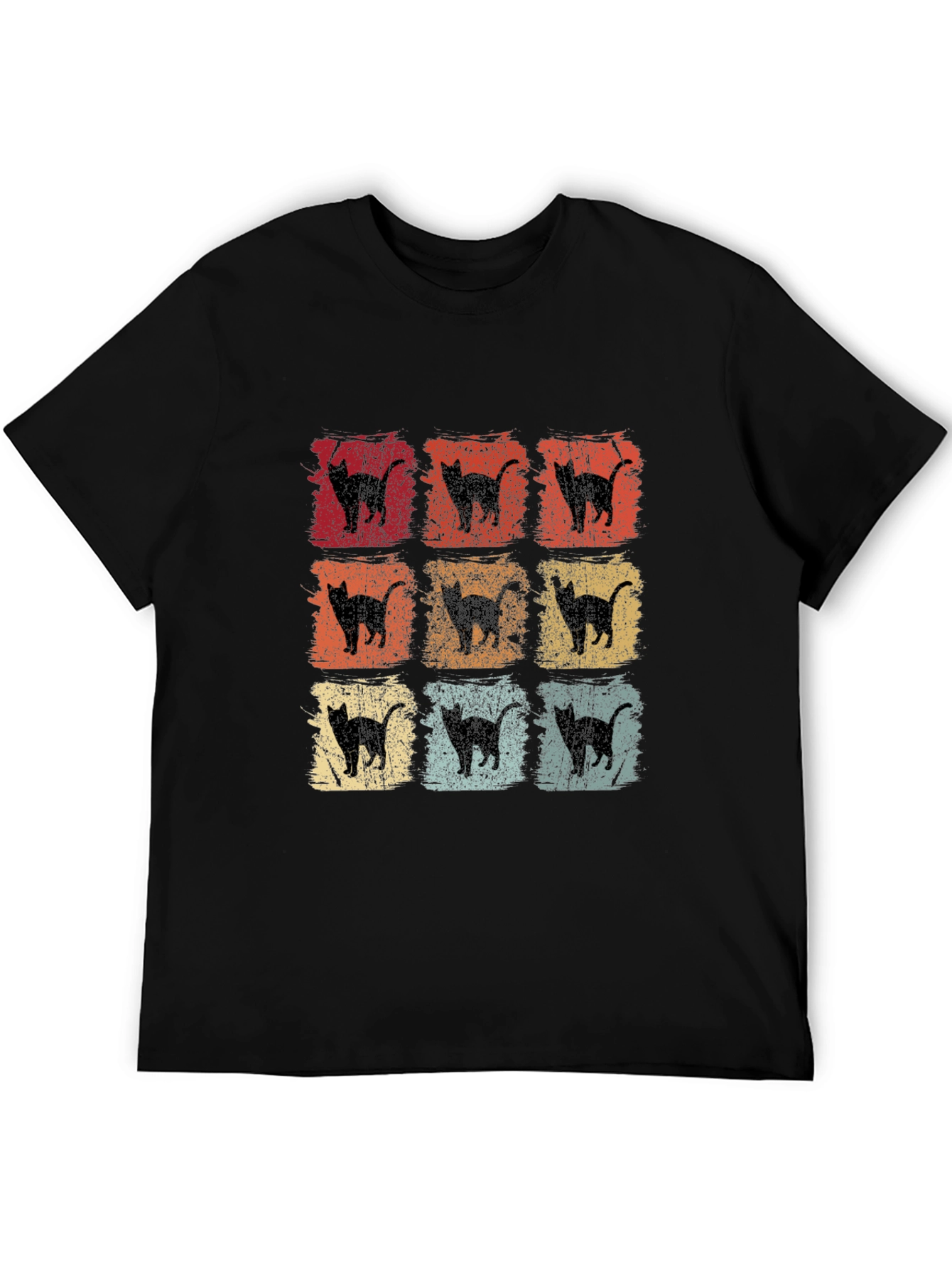 Retro Cat Silhouette Graphic Tee