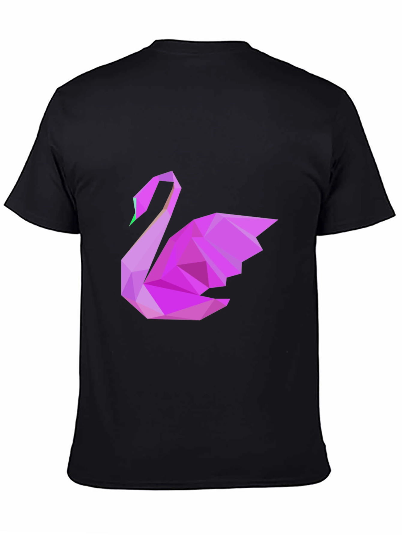 Geometric Swan Graphic Tee - Black